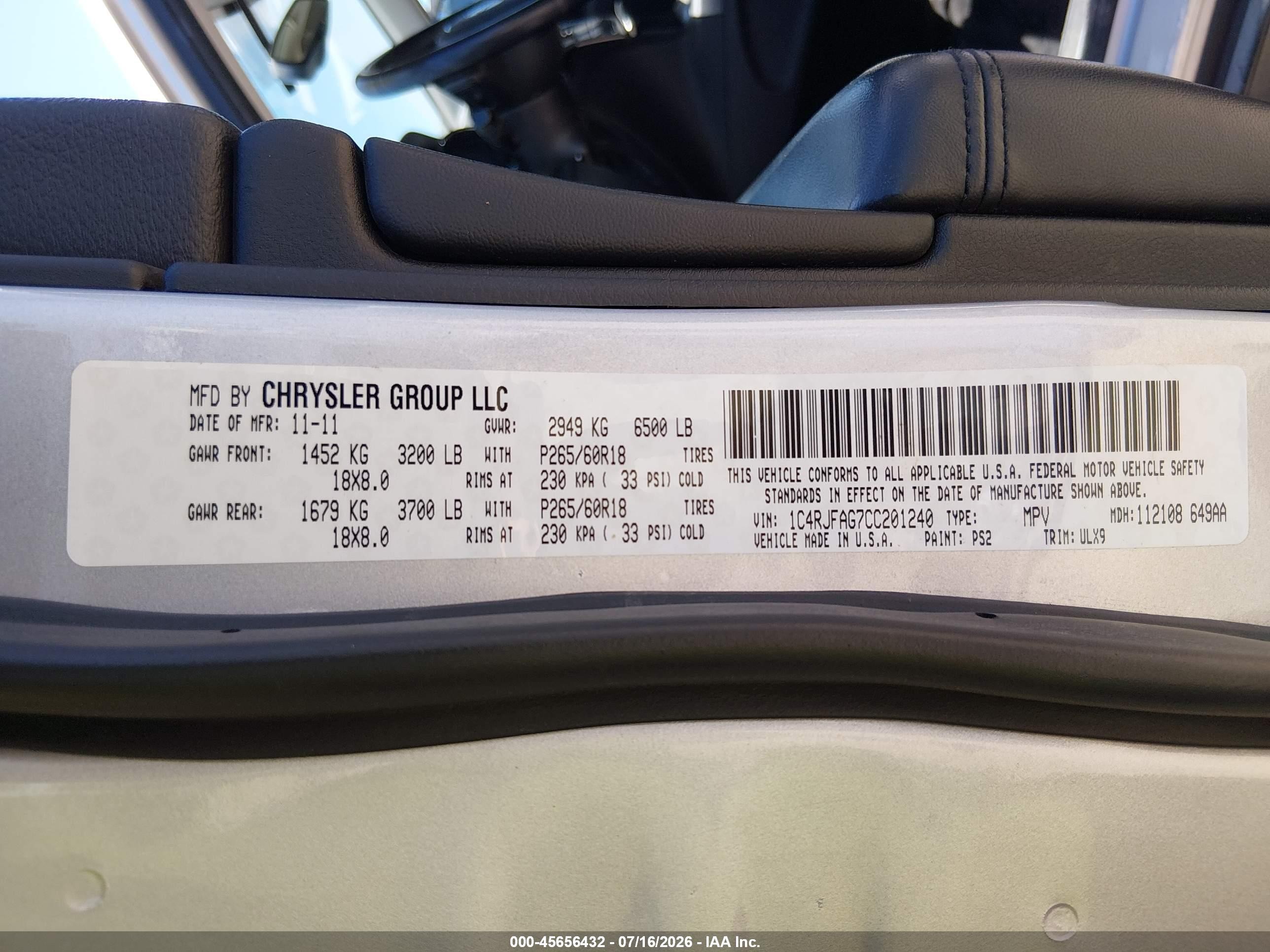 2012 Jeep Grand Cherokee Laredo Серебряный vin: 1C4RJFAG7CC201240