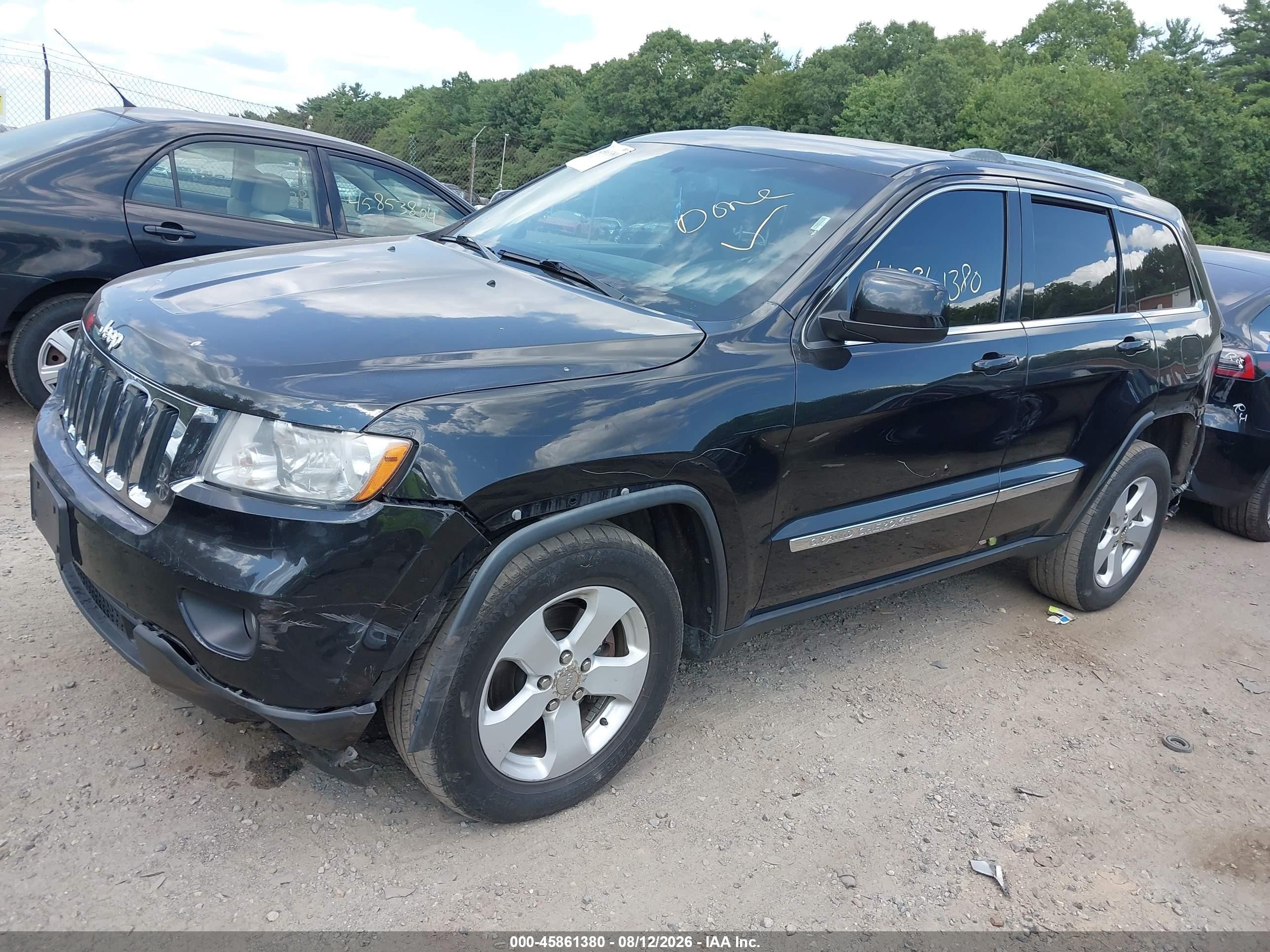 2012 Jeep Grand Cherokee Laredo Black vin: 1C4RJFAG7CC226588