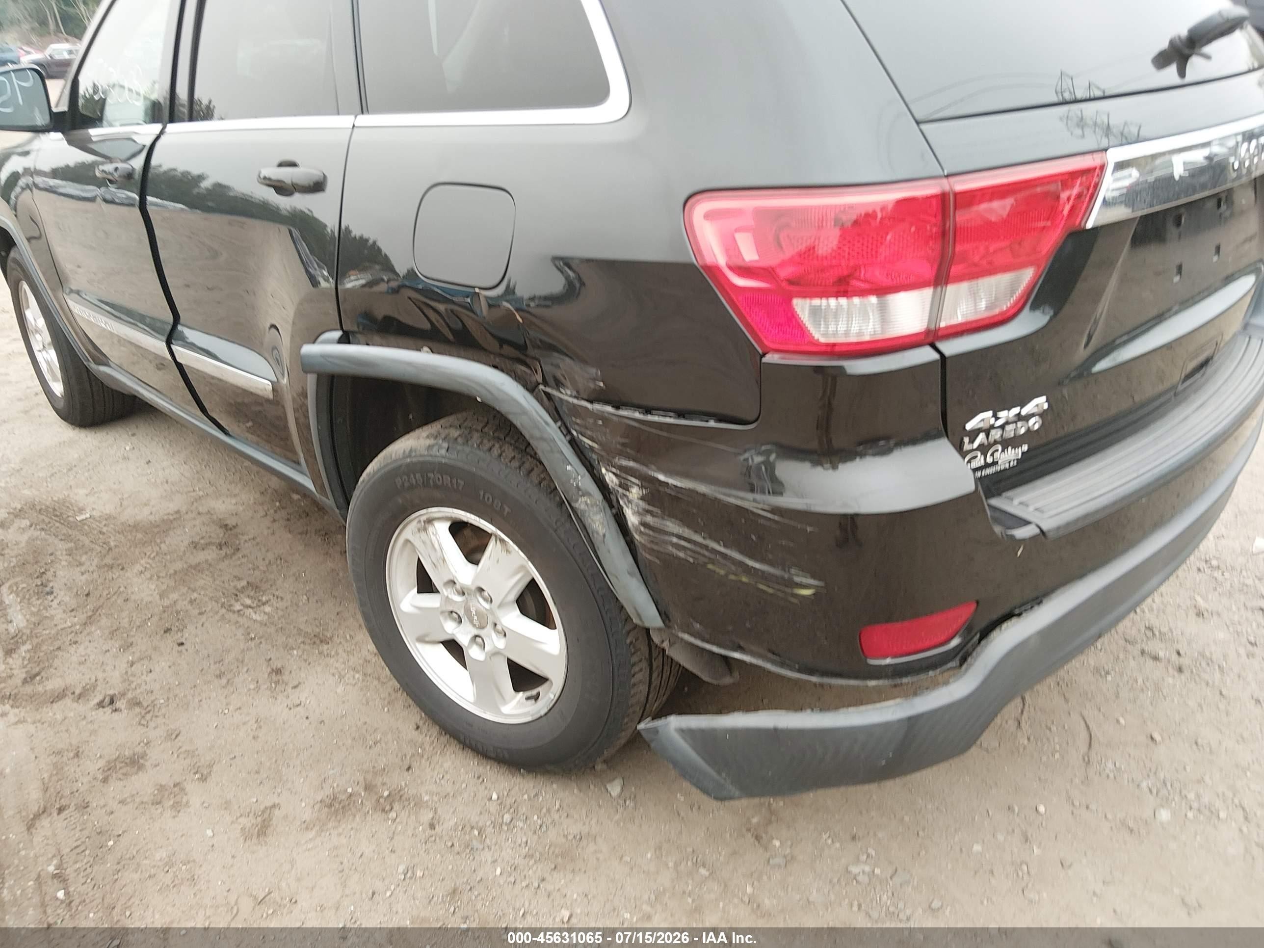 2012 Jeep Grand Cherokee Laredo Black vin: 1C4RJFAG7CC341367