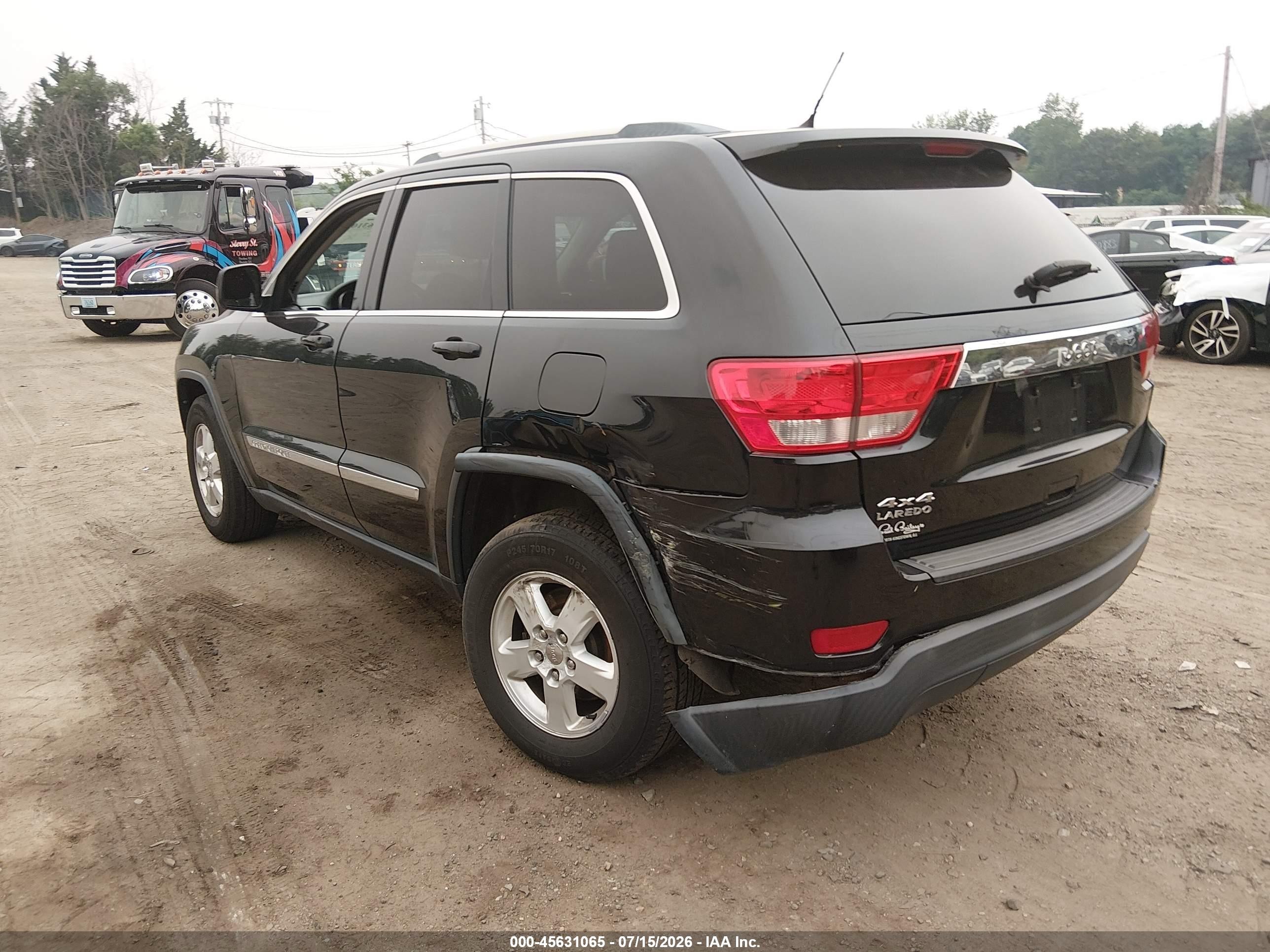 2012 Jeep Grand Cherokee Laredo Black vin: 1C4RJFAG7CC341367