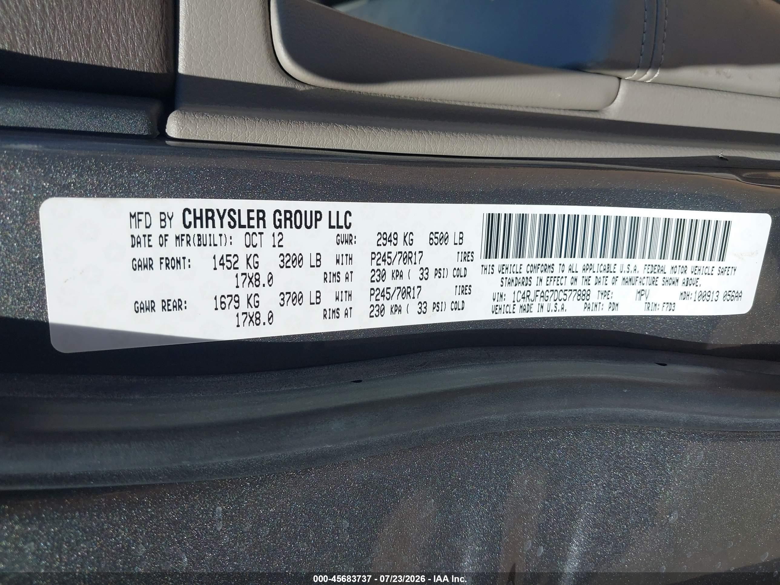 2013 Jeep Grand Cherokee Laredo Gray vin: 1C4RJFAG7DC577888