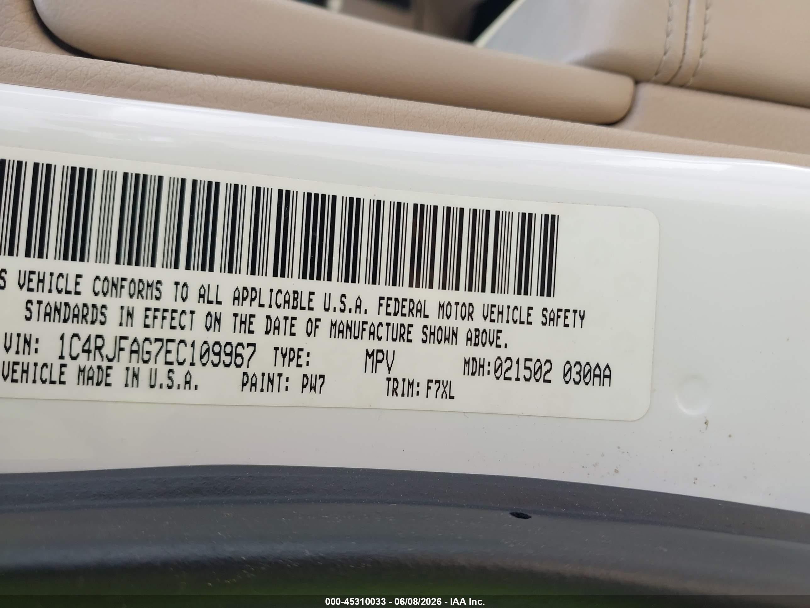 2014 Jeep Grand Cherokee Laredo White vin: 1C4RJFAG7EC109967
