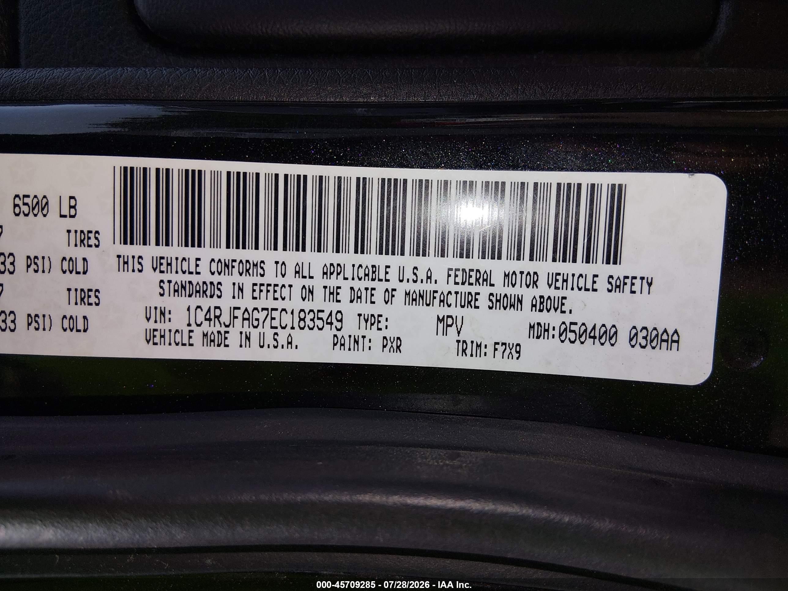 2014 Jeep Grand Cherokee Laredo Black vin: 1C4RJFAG7EC183549