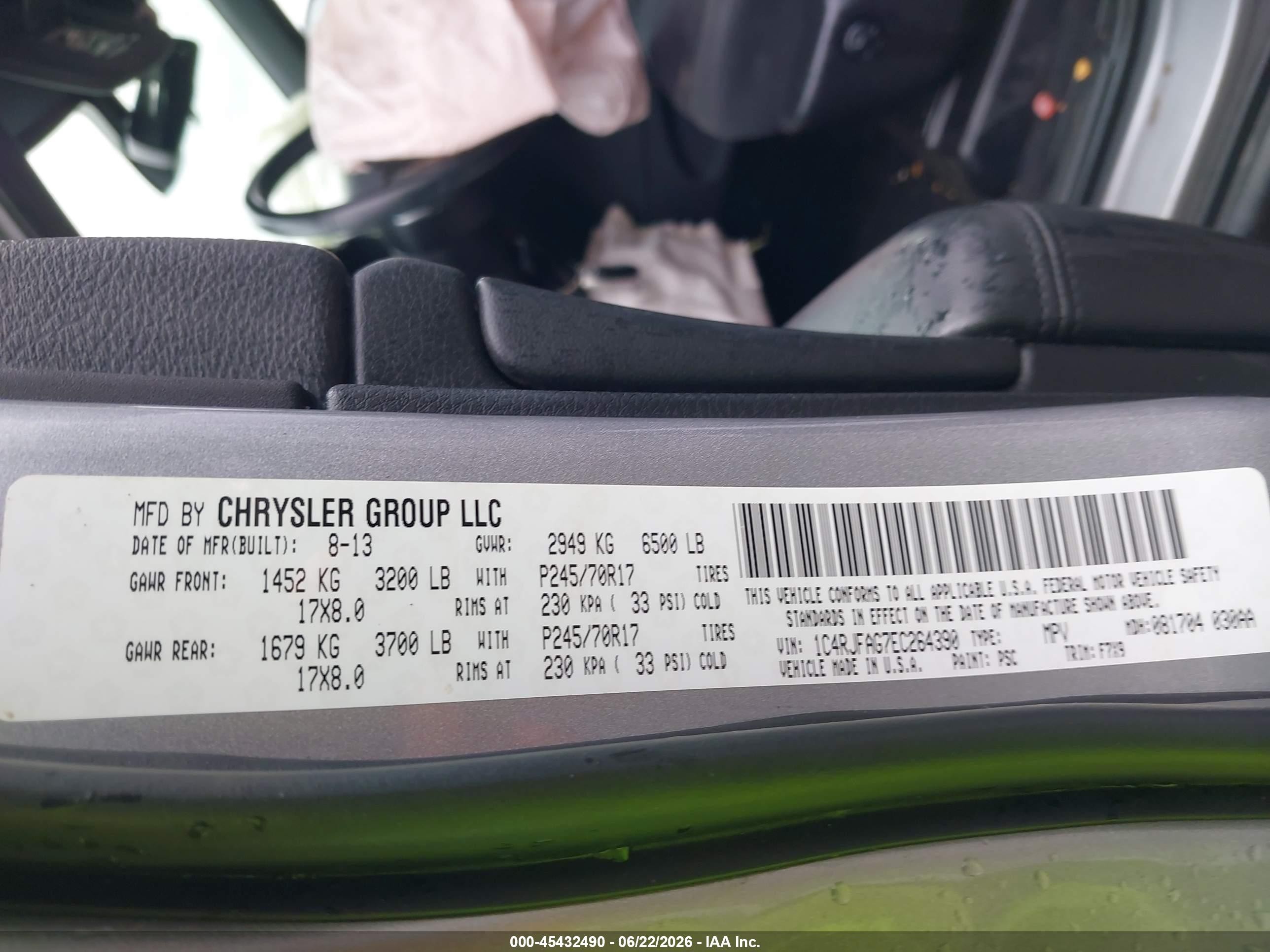 2014 Jeep Grand Cherokee Laredo Серый vin: 1C4RJFAG7EC264390
