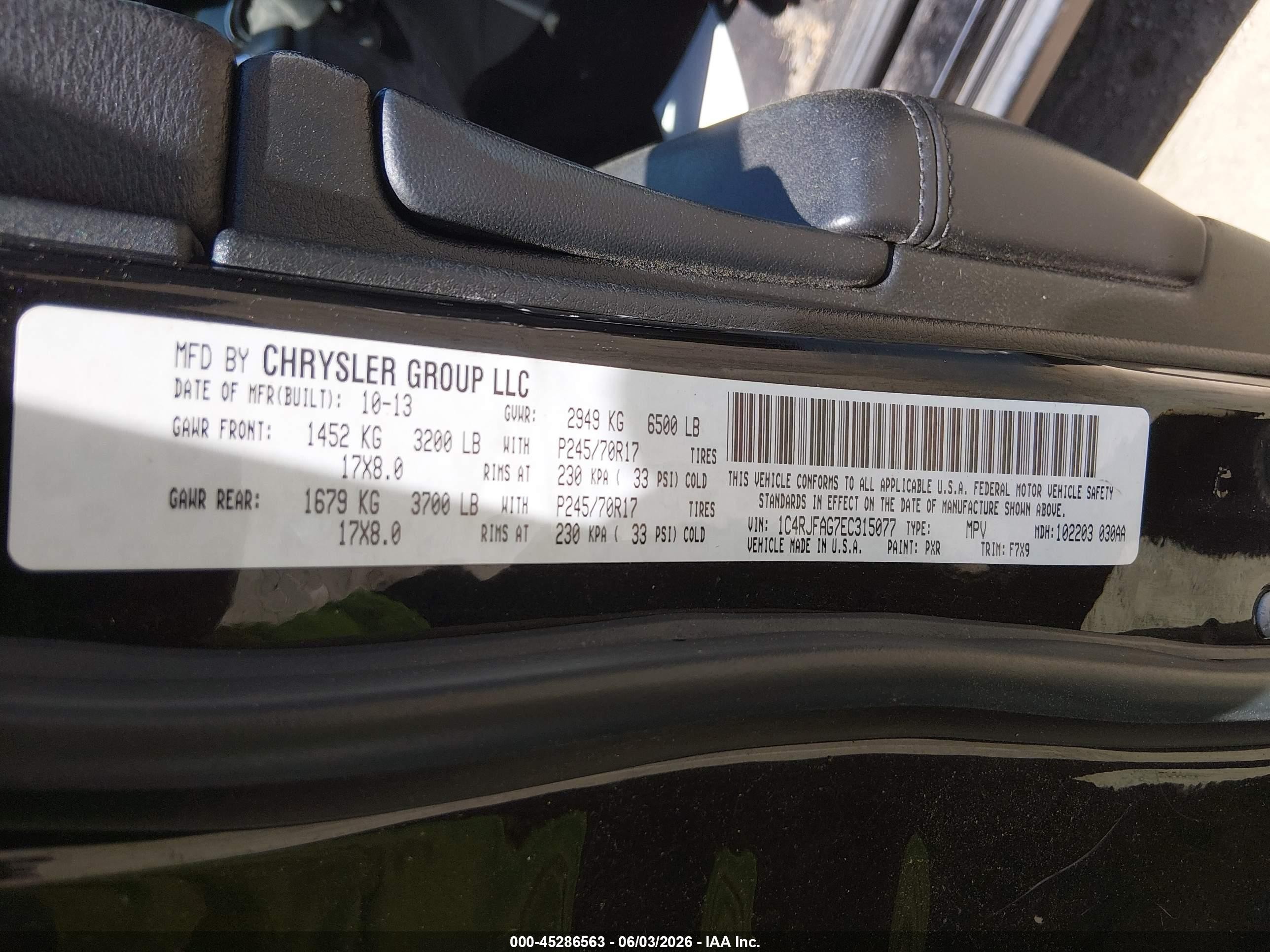 2014 Jeep Grand Cherokee Laredo Черный vin: 1C4RJFAG7EC315077
