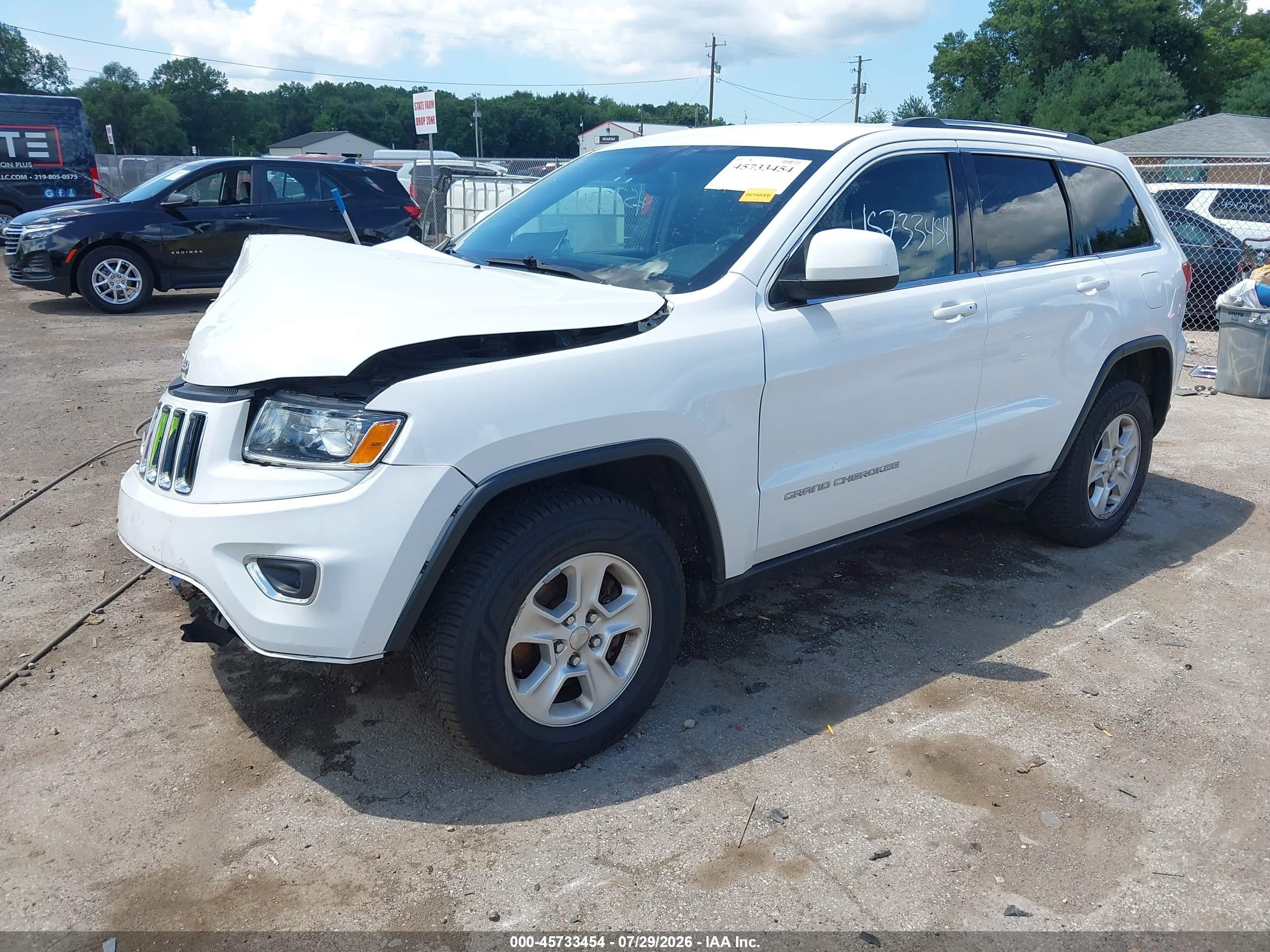 2014 Jeep Grand Cherokee Laredo Белый vin: 1C4RJFAG7EC371326