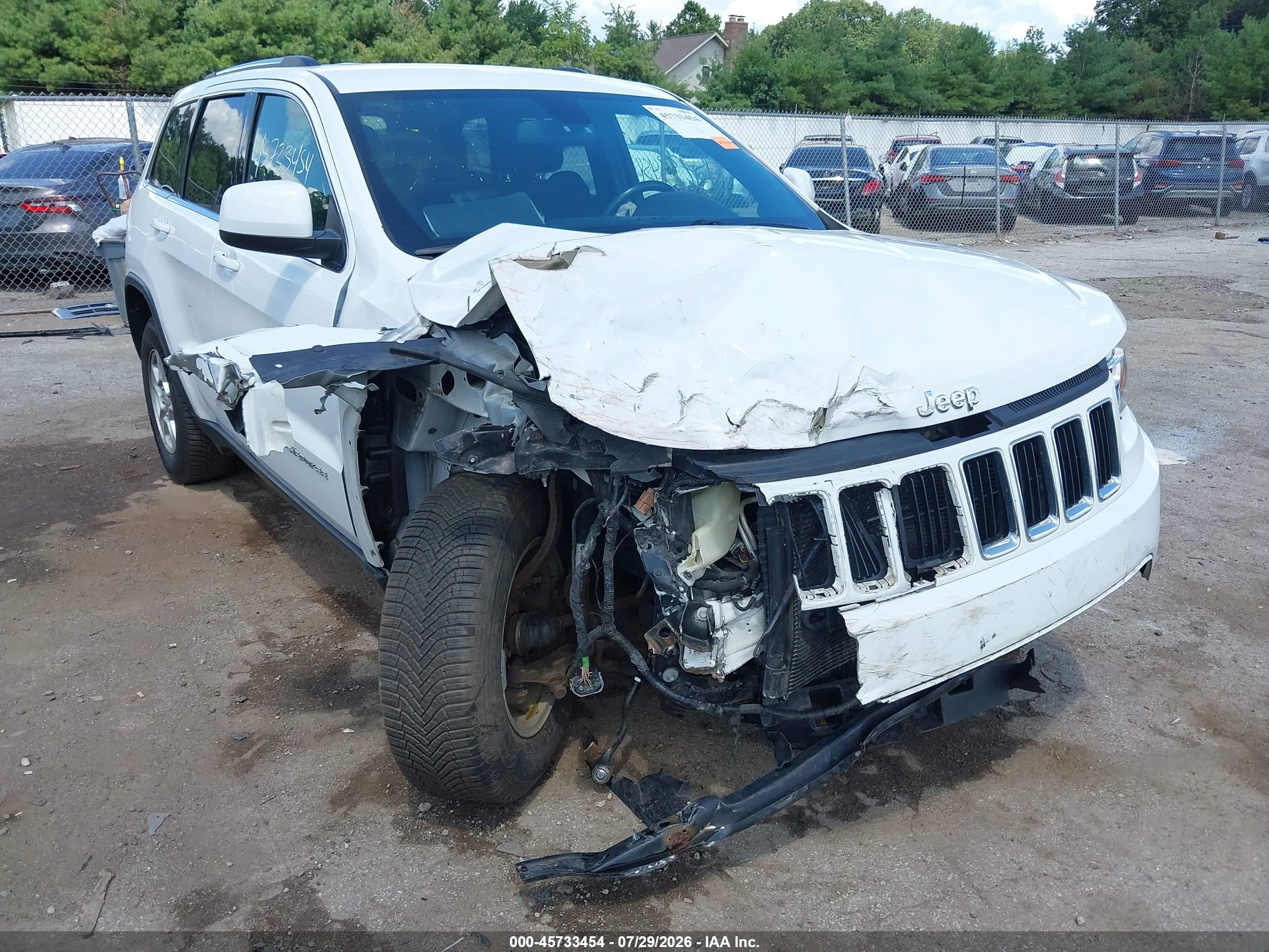 2014 Jeep Grand Cherokee Laredo Белый vin: 1C4RJFAG7EC371326