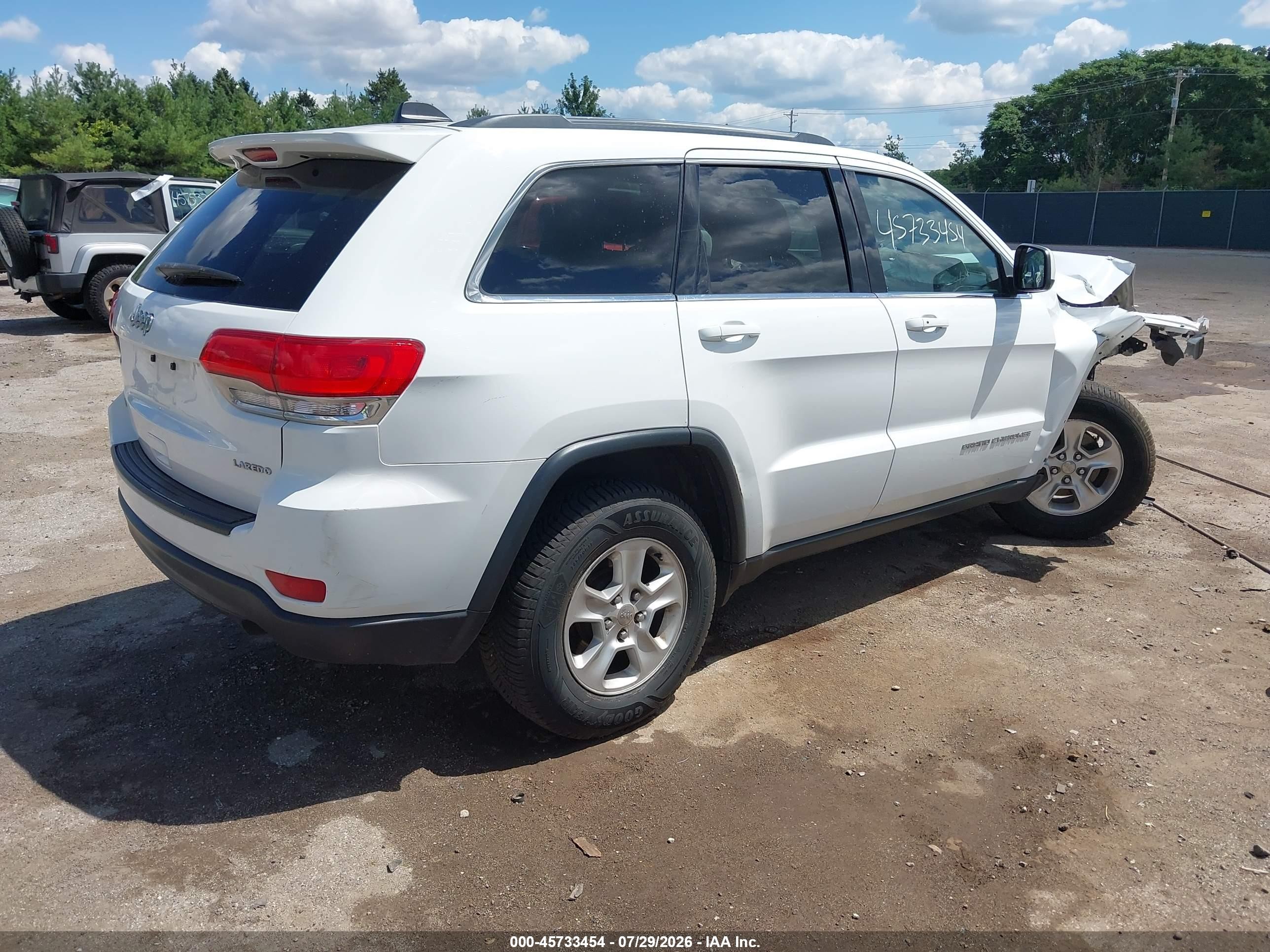 2014 Jeep Grand Cherokee Laredo Белый vin: 1C4RJFAG7EC371326