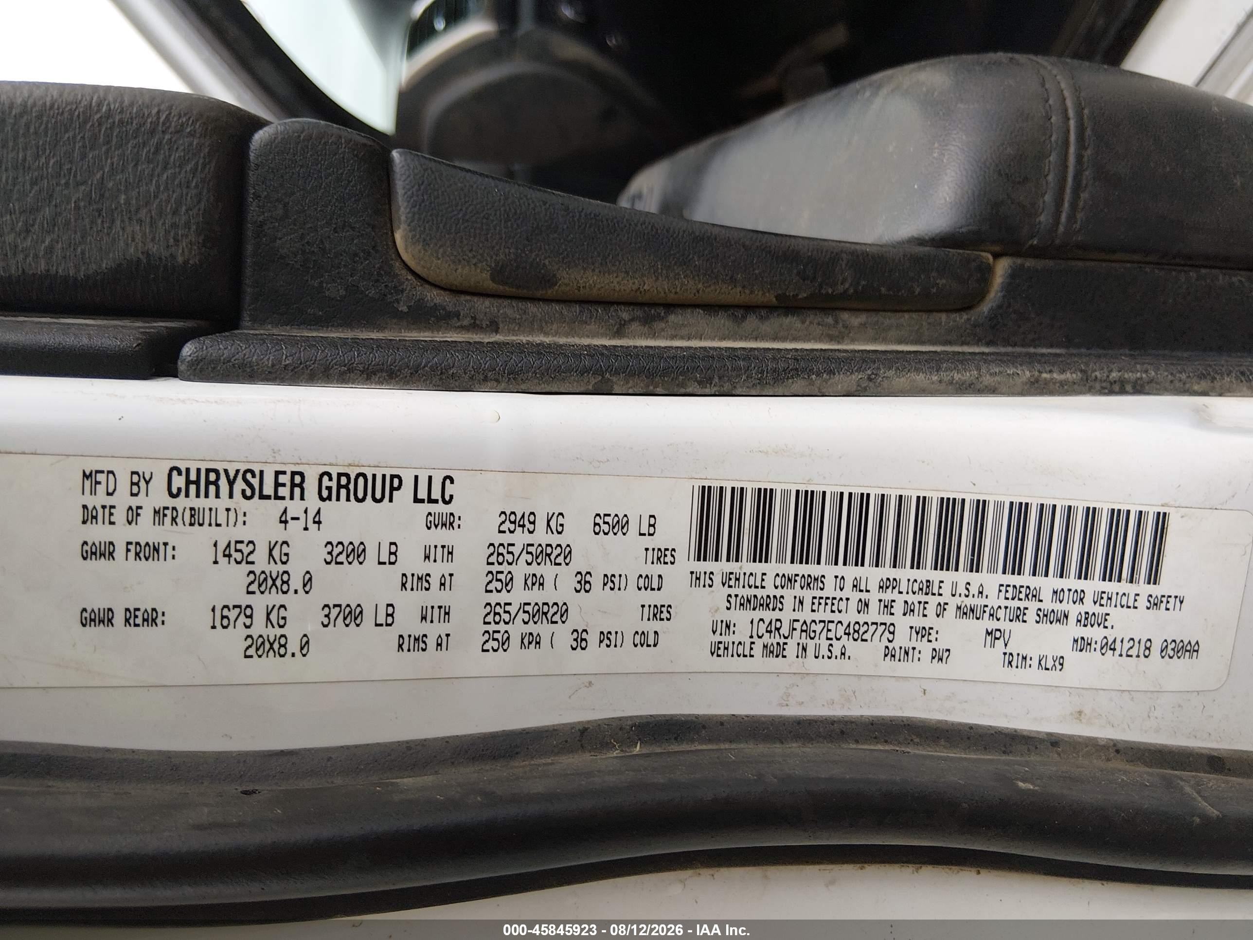 2014 Jeep Grand Cherokee Altitude White vin: 1C4RJFAG7EC482779