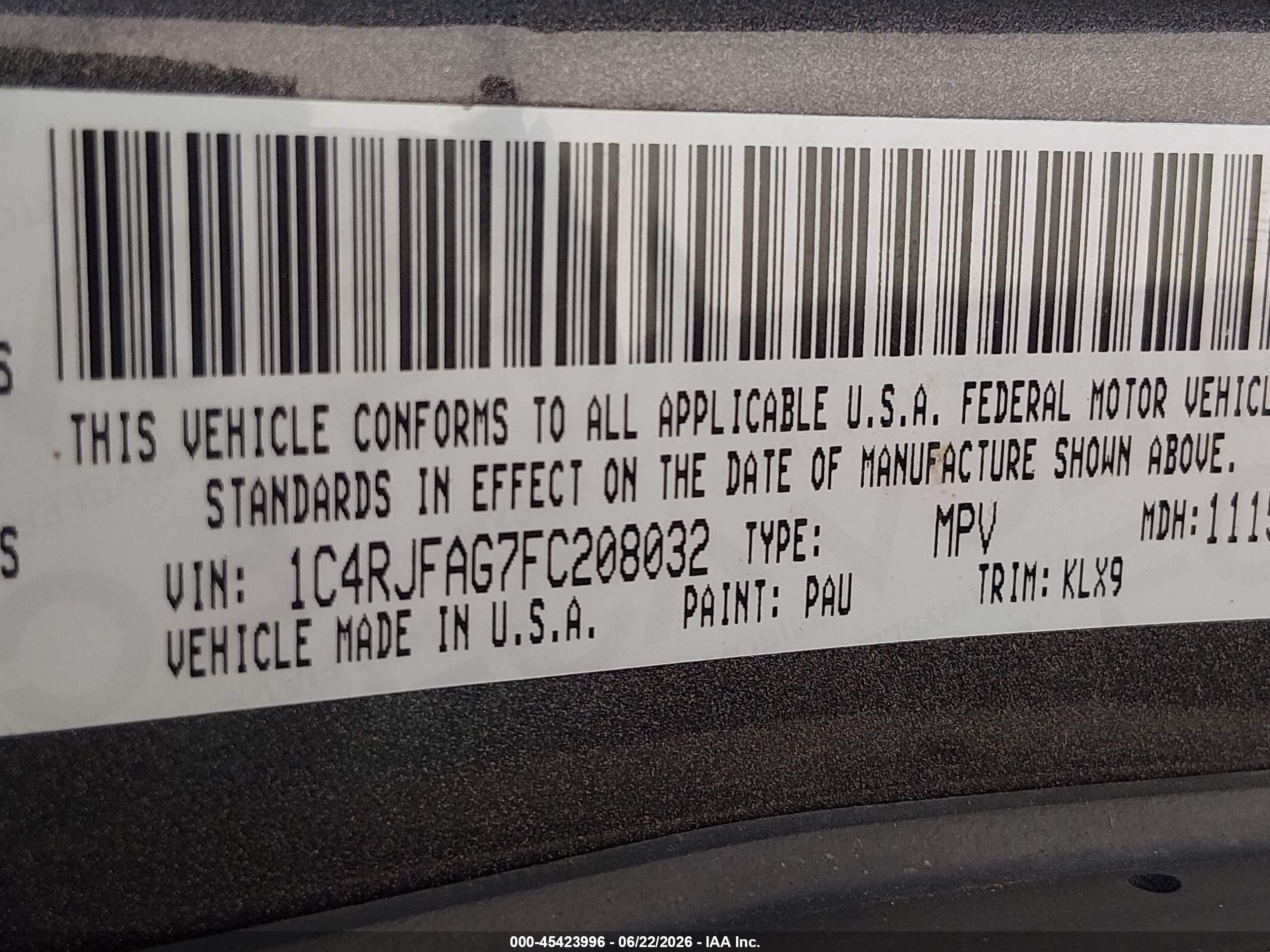 2015 Jeep Grand Cherokee Altitude Gray vin: 1C4RJFAG7FC208032