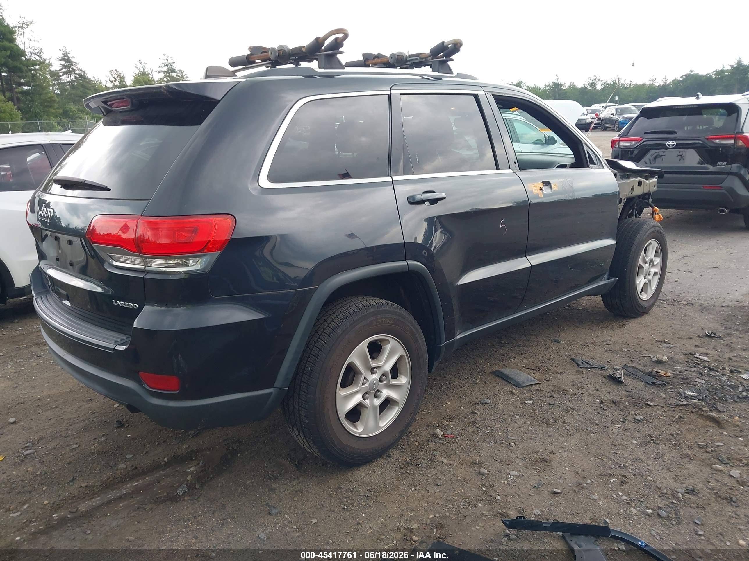 2015 Jeep Grand Cherokee Laredo Black vin: 1C4RJFAG7FC237448