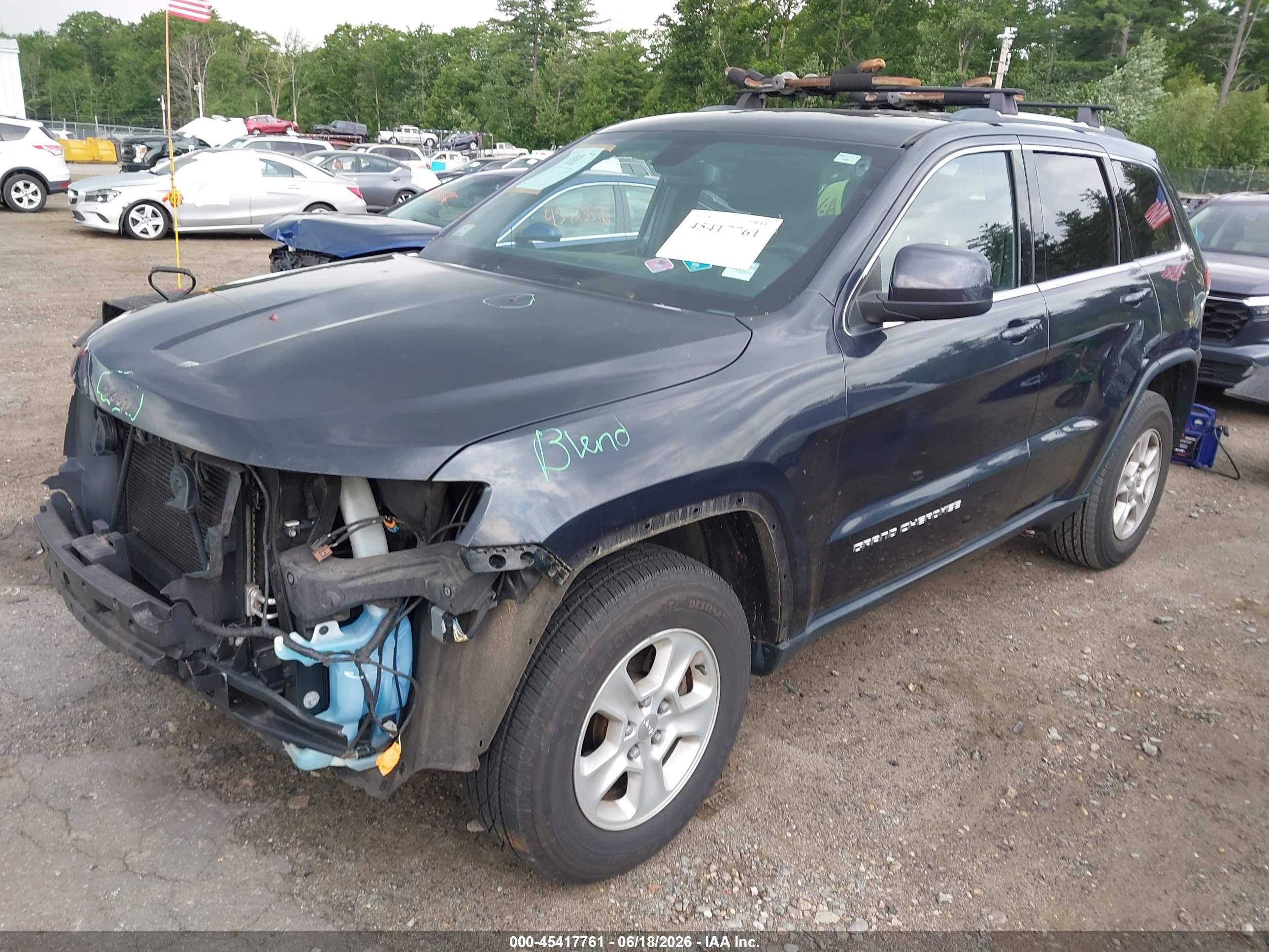 2015 Jeep Grand Cherokee Laredo Black vin: 1C4RJFAG7FC237448