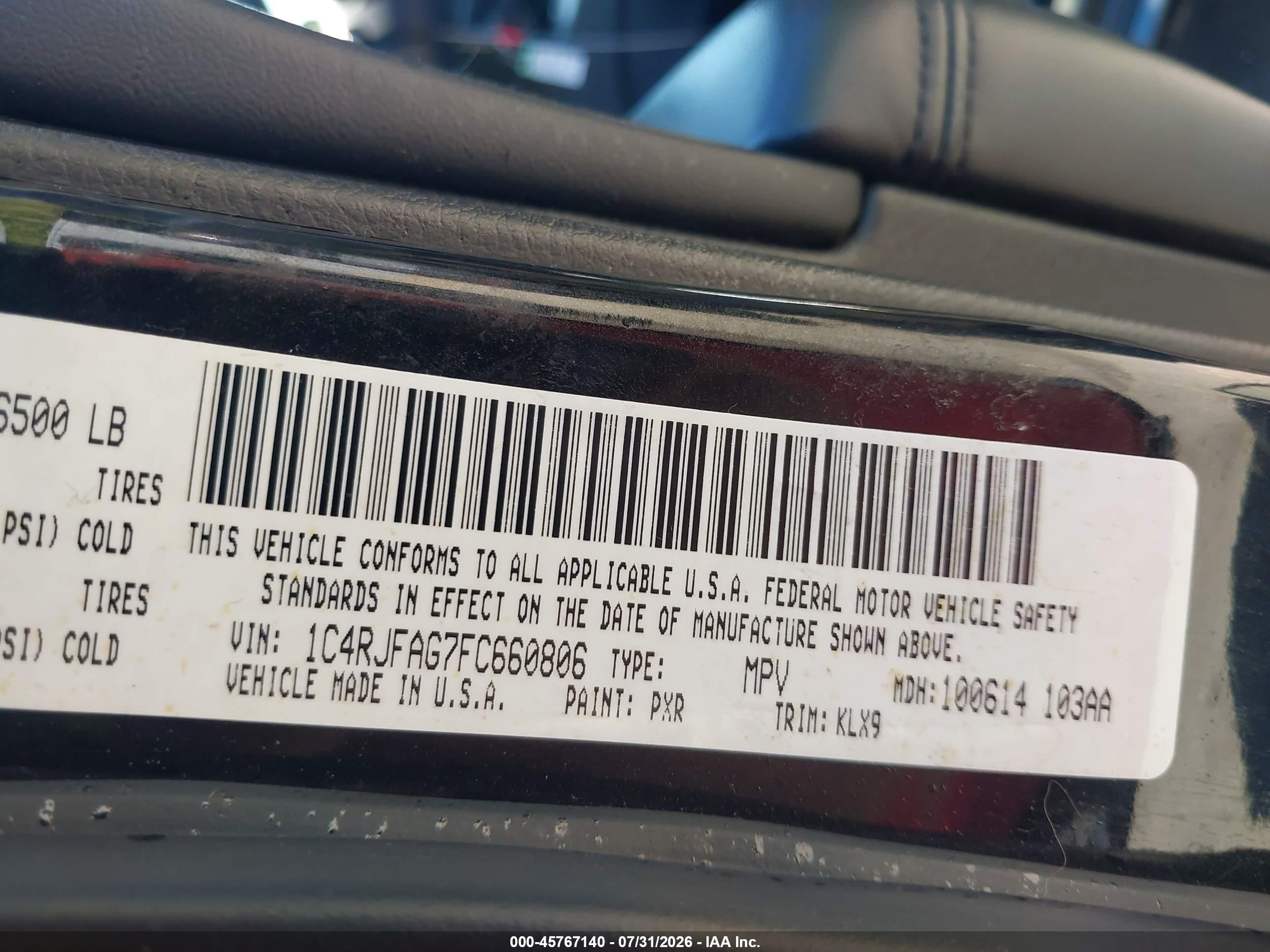 2015 Jeep Grand Cherokee Altitude Black vin: 1C4RJFAG7FC660806