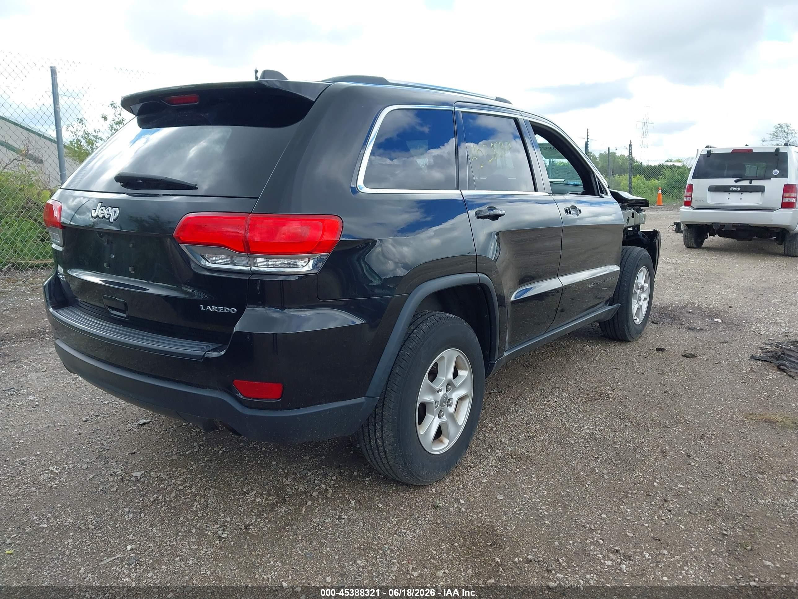 2015 Jeep Grand Cherokee Laredo Black vin: 1C4RJFAG7FC664273