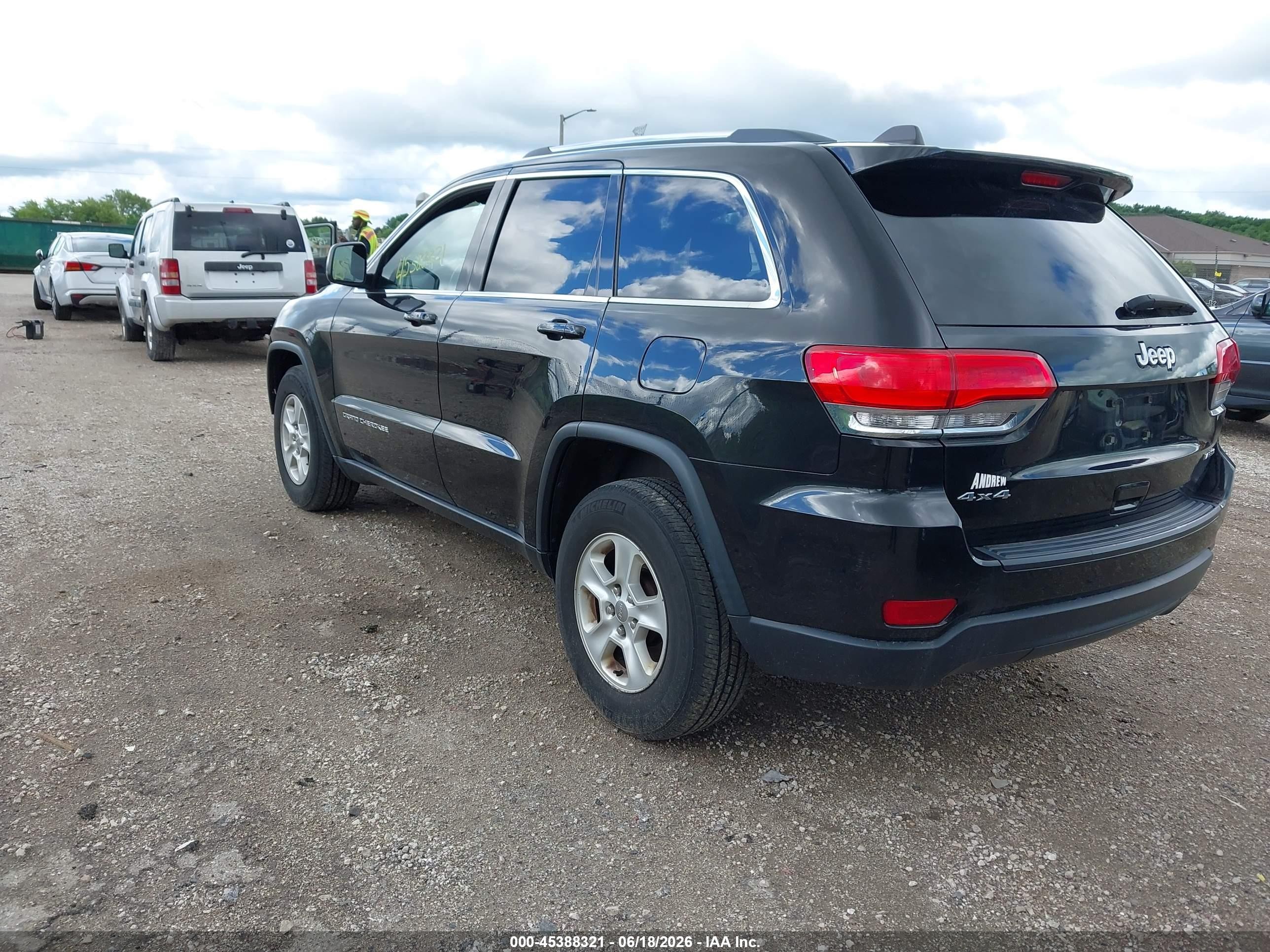 2015 Jeep Grand Cherokee Laredo Black vin: 1C4RJFAG7FC664273