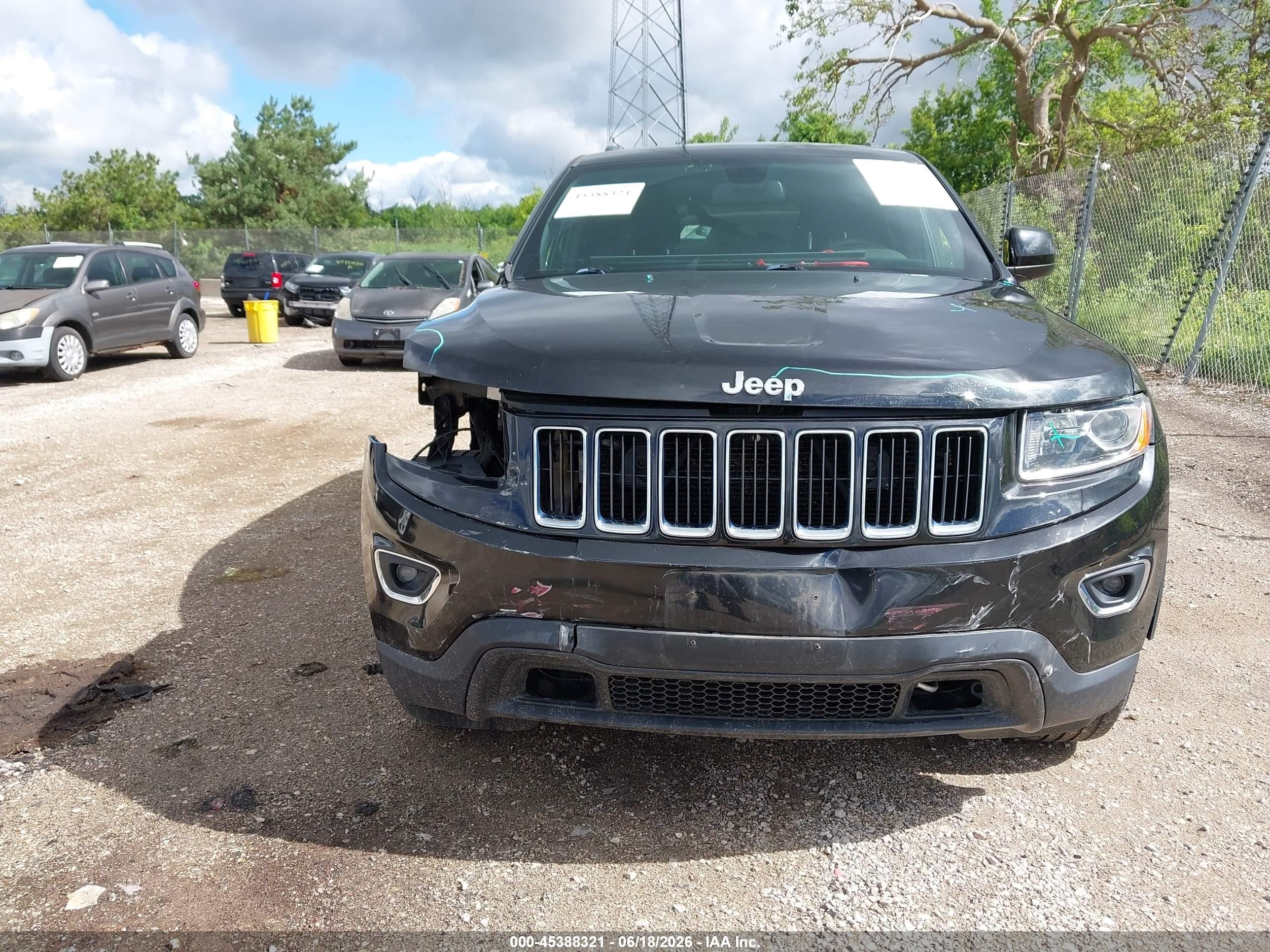 2015 Jeep Grand Cherokee Laredo Black vin: 1C4RJFAG7FC664273