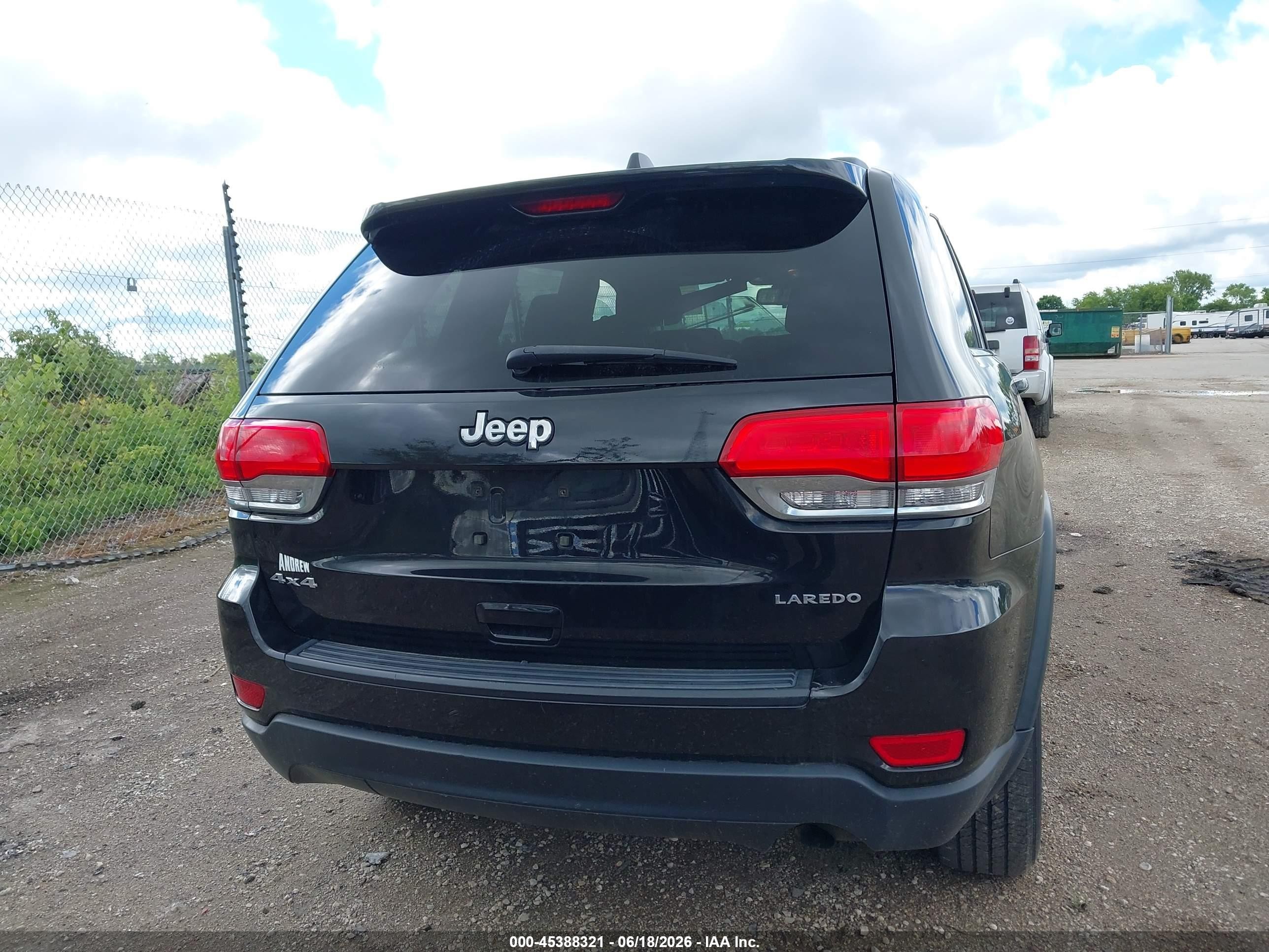 2015 Jeep Grand Cherokee Laredo Black vin: 1C4RJFAG7FC664273
