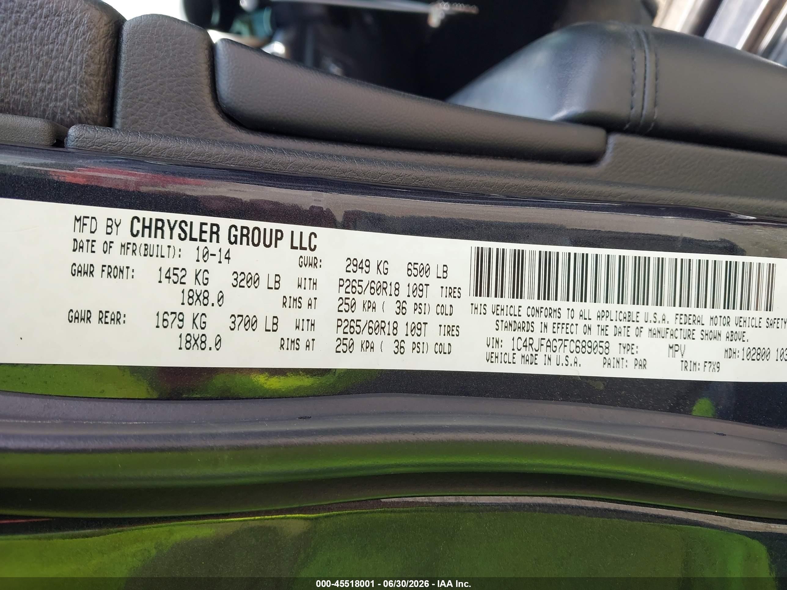 2015 Jeep Grand Cherokee Laredo Black vin: 1C4RJFAG7FC689058