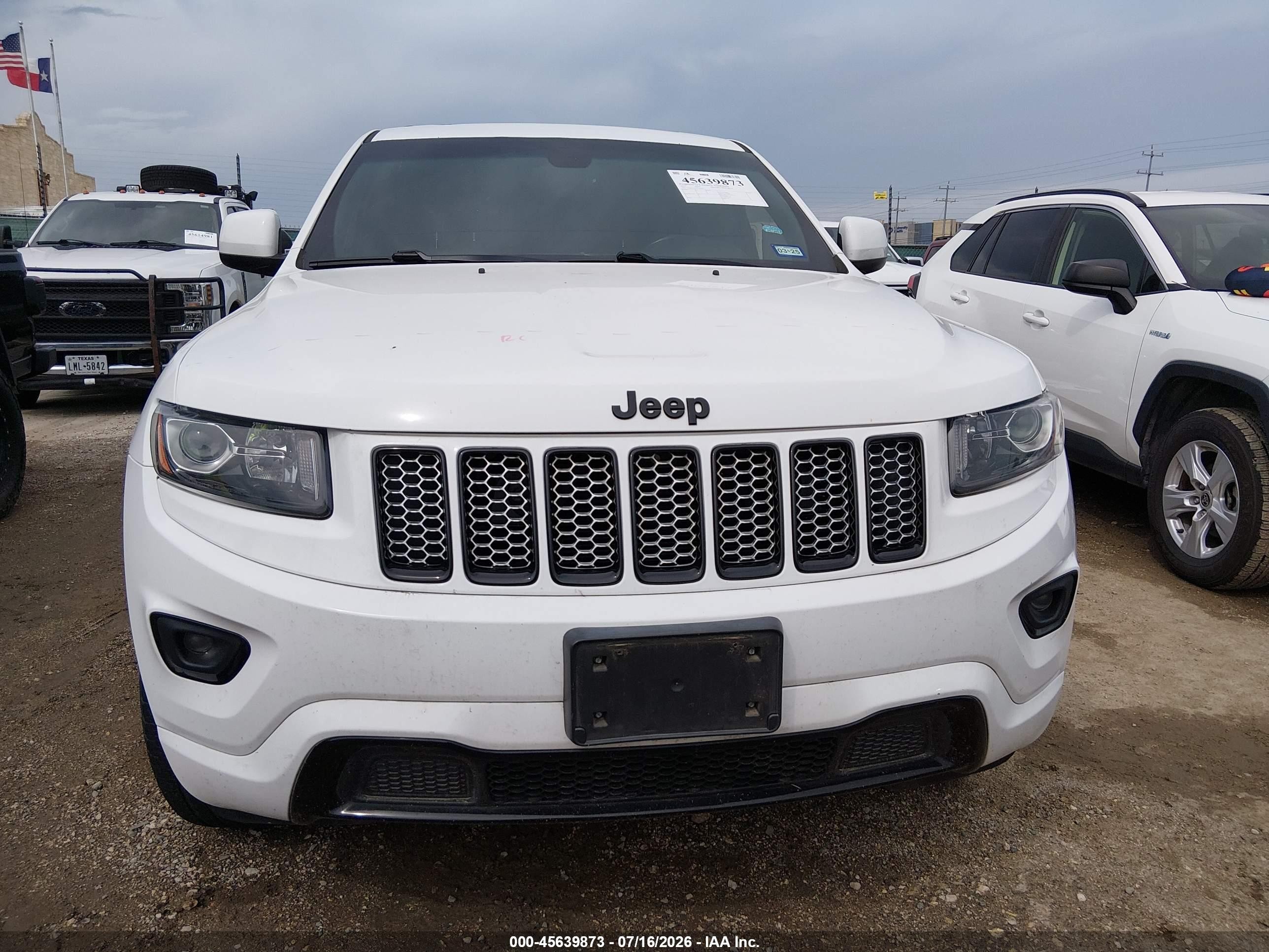 2015 Jeep Grand Cherokee Altitude White vin: 1C4RJFAG7FC797034