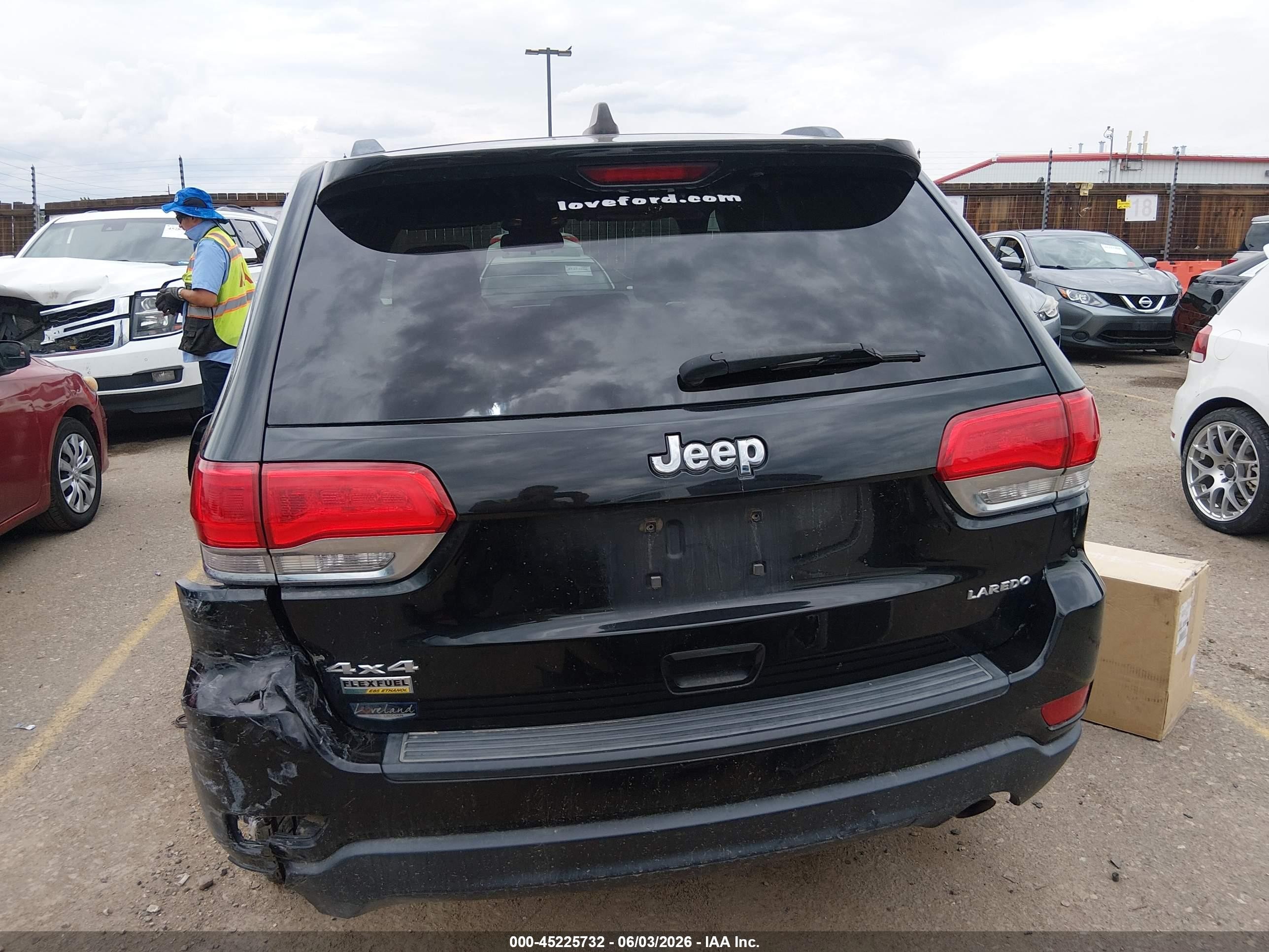 2015 Jeep Grand Cherokee Laredo Black vin: 1C4RJFAG7FC838097