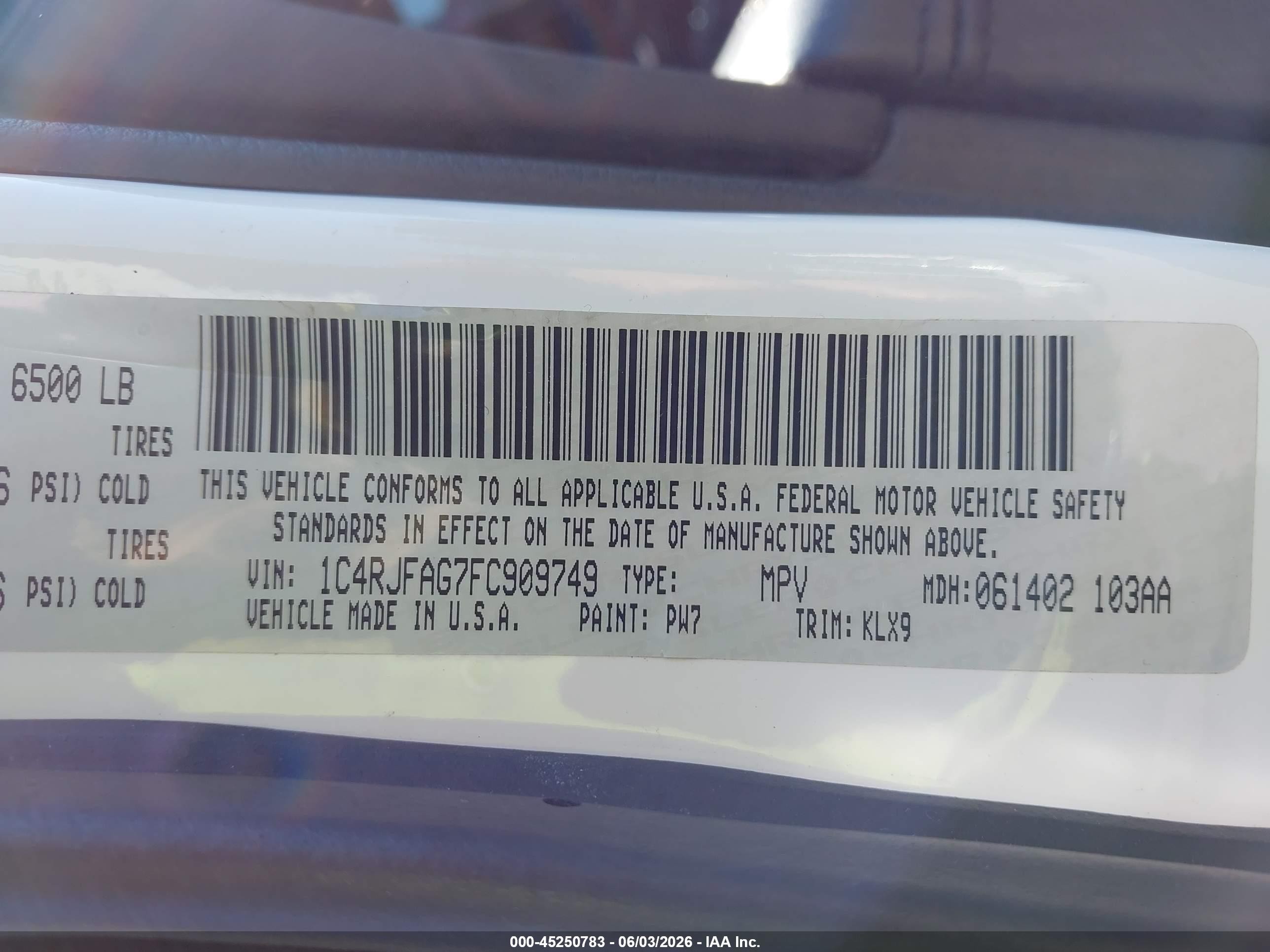 2015 Jeep Grand Cherokee Altitude White vin: 1C4RJFAG7FC909749