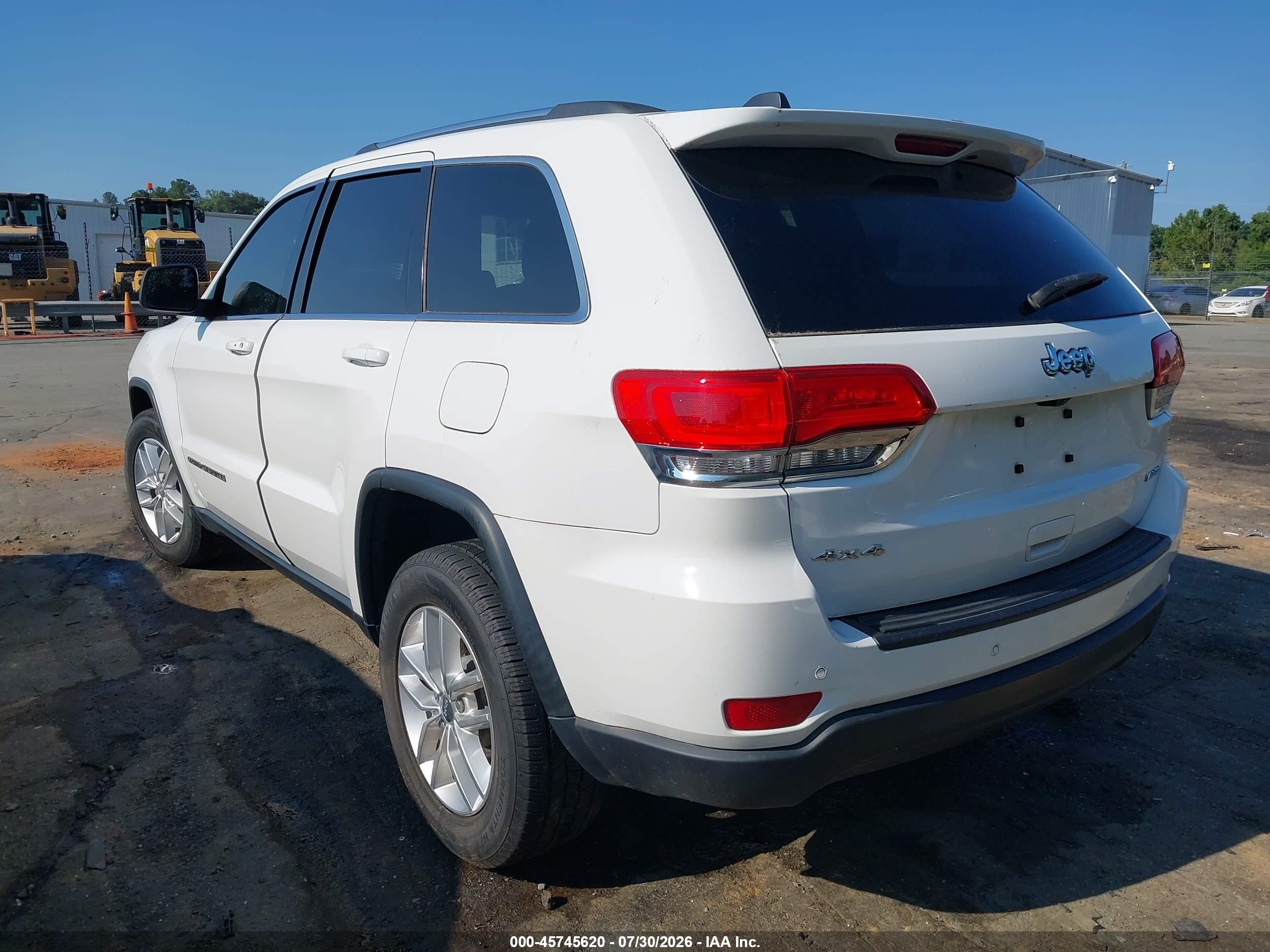 2017 Jeep Grand Cherokee Laredo White vin: 1C4RJFAG7HC802087