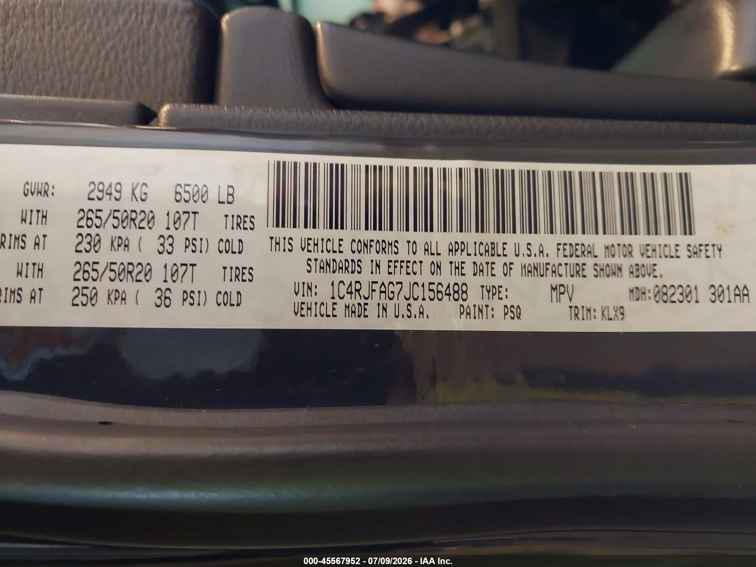 2018 Jeep Grand Cherokee Altitude 4x4 Gray vin: 1C4RJFAG7JC156488
