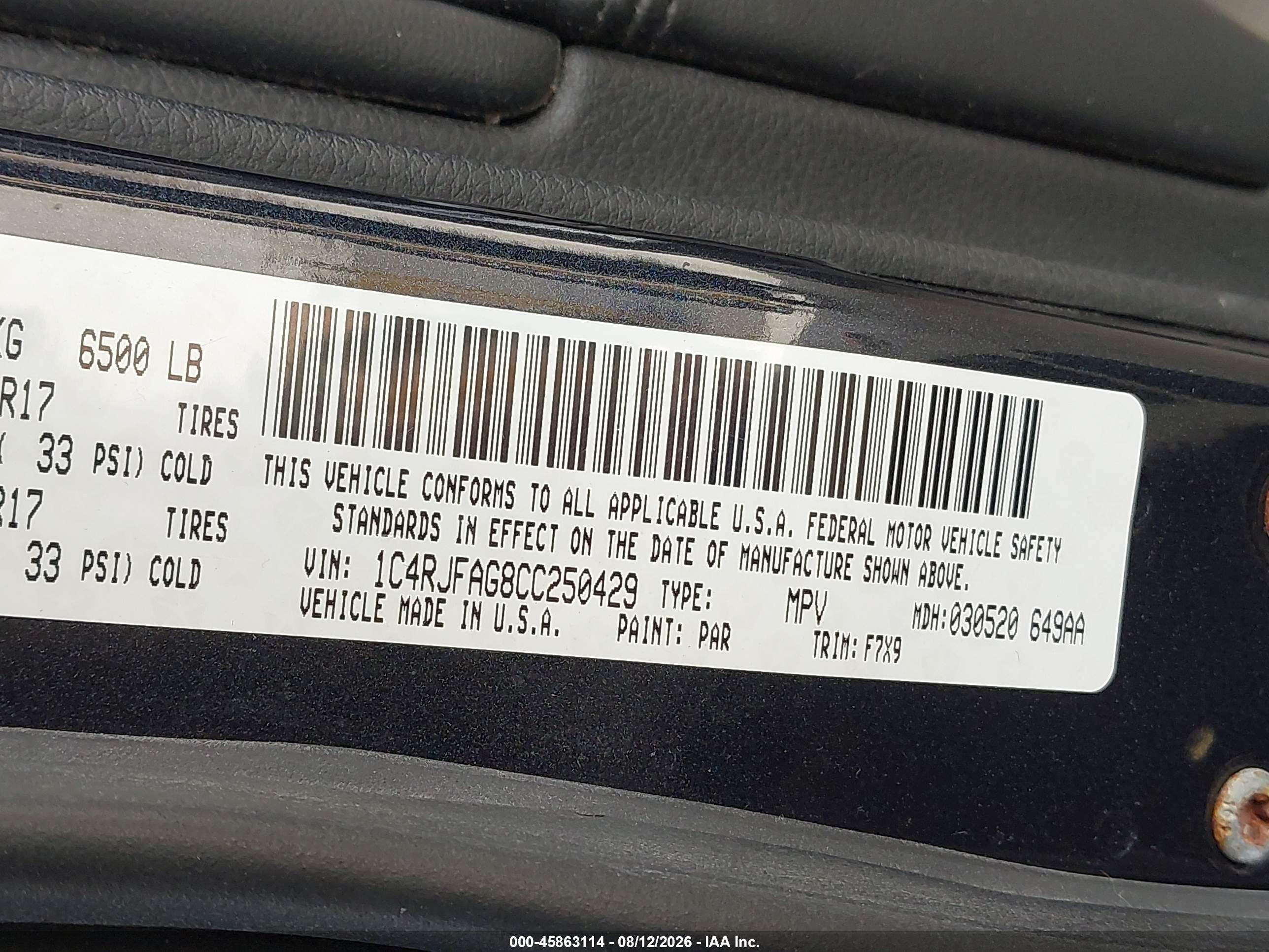 2012 Jeep Grand Cherokee Laredo Blue vin: 1C4RJFAG8CC250429