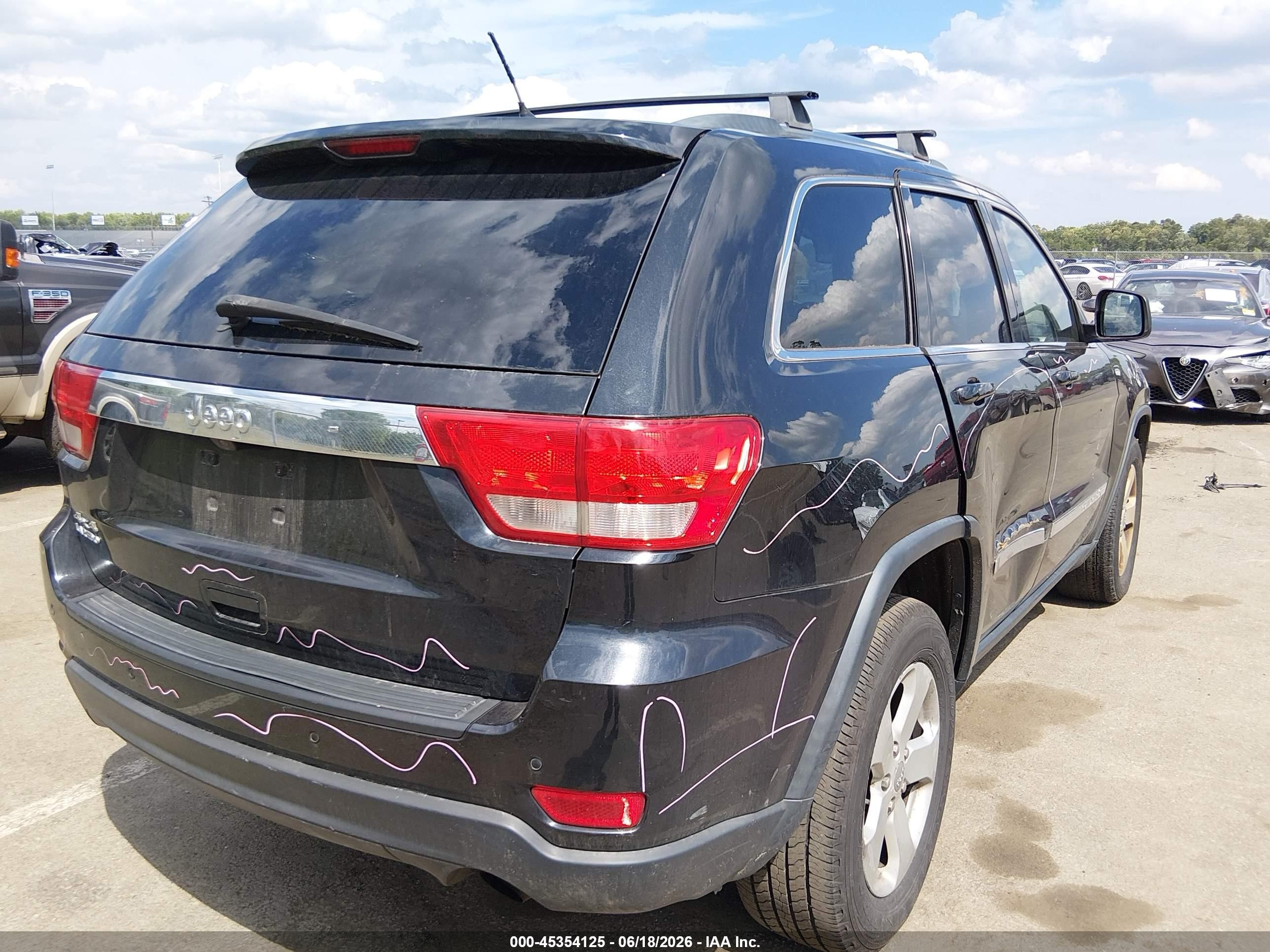 2012 Jeep Grand Cherokee Laredo Black vin: 1C4RJFAG8CC348697