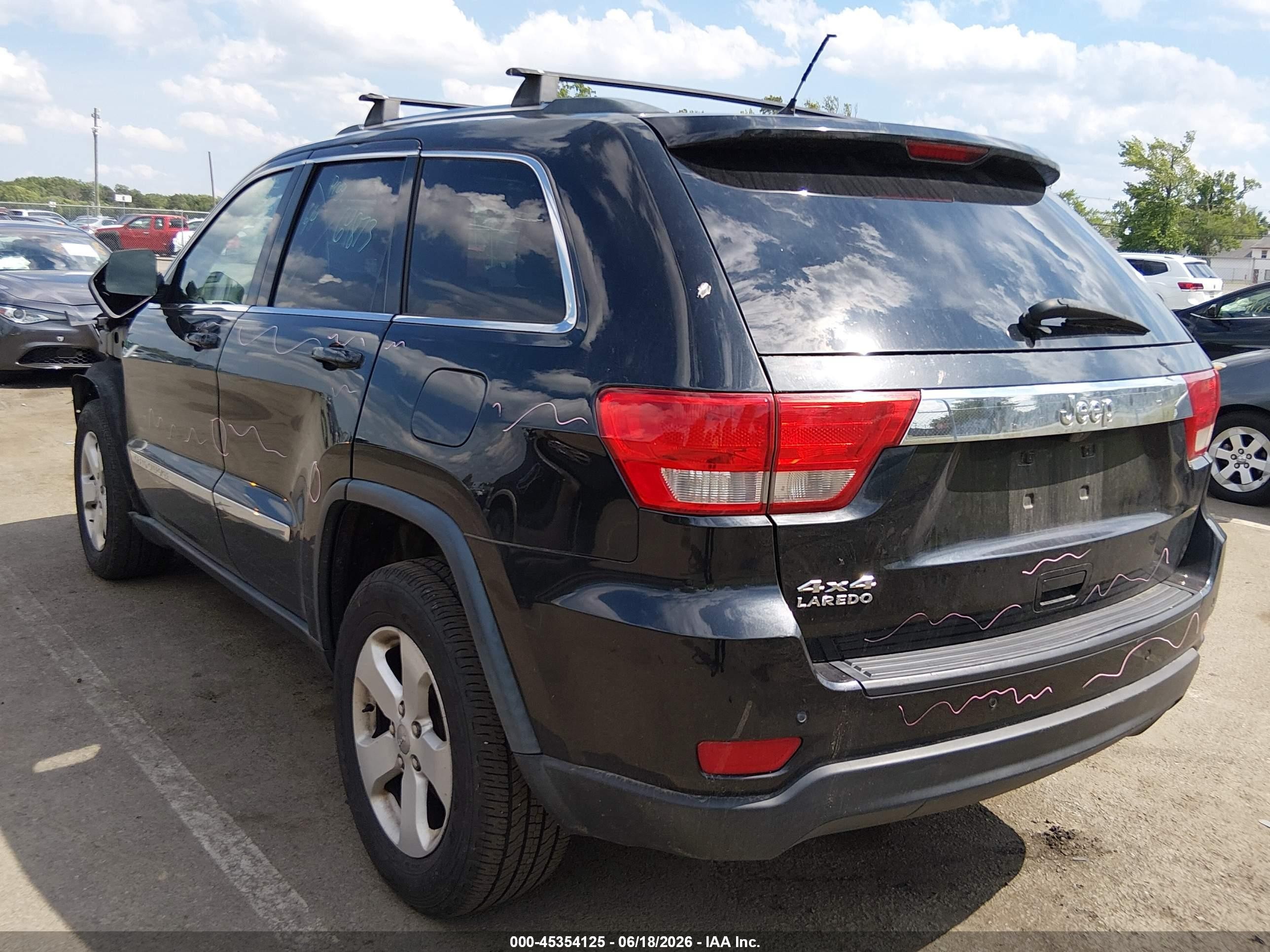 2012 Jeep Grand Cherokee Laredo Black vin: 1C4RJFAG8CC348697