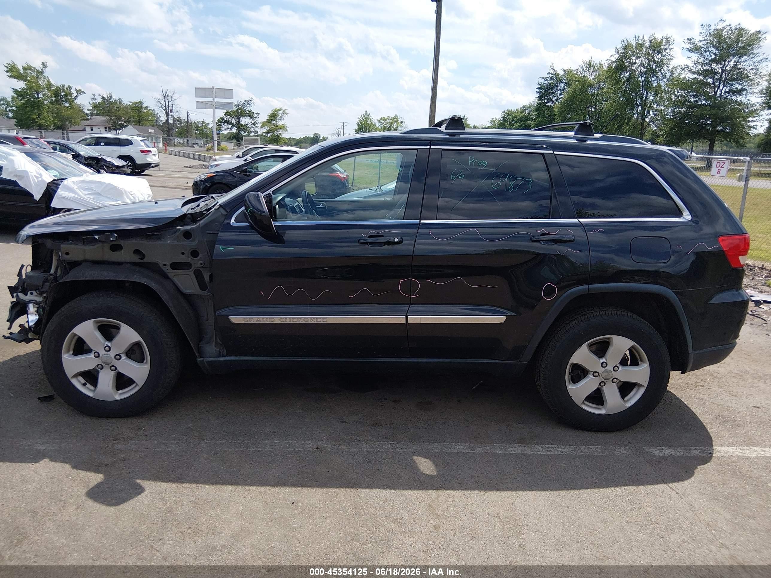 2012 Jeep Grand Cherokee Laredo Black vin: 1C4RJFAG8CC348697