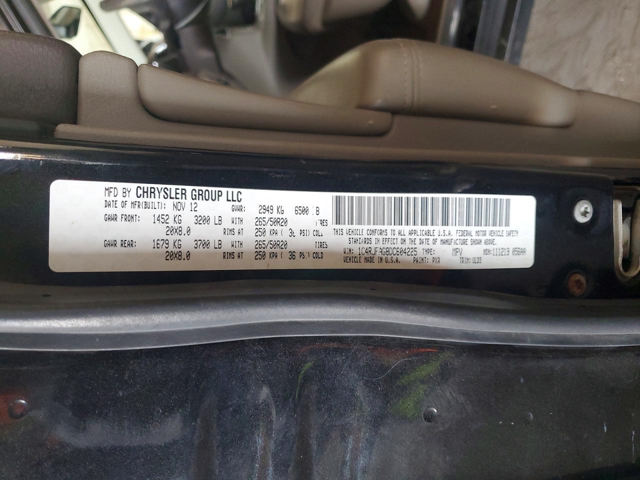 2013 Jeep Grand Cherokee Laredo Black vin: 1C4RJFAG8DC604225