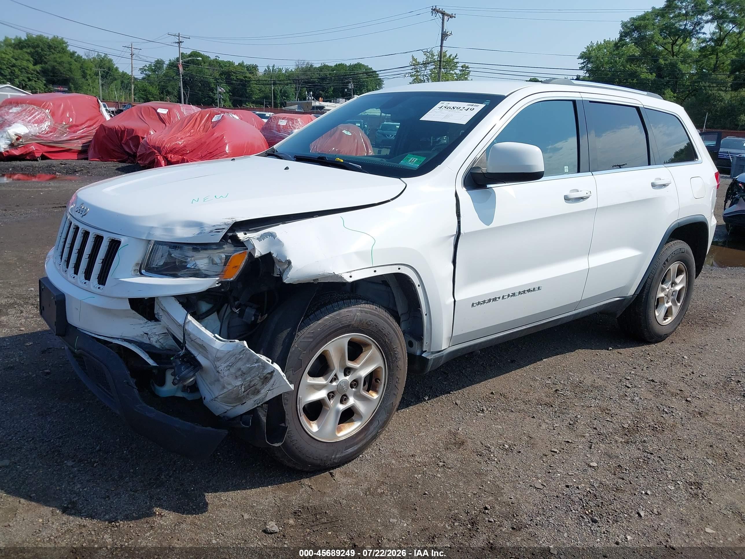 2014 Jeep Grand Cherokee Laredo Белый vin: 1C4RJFAG8EC163892