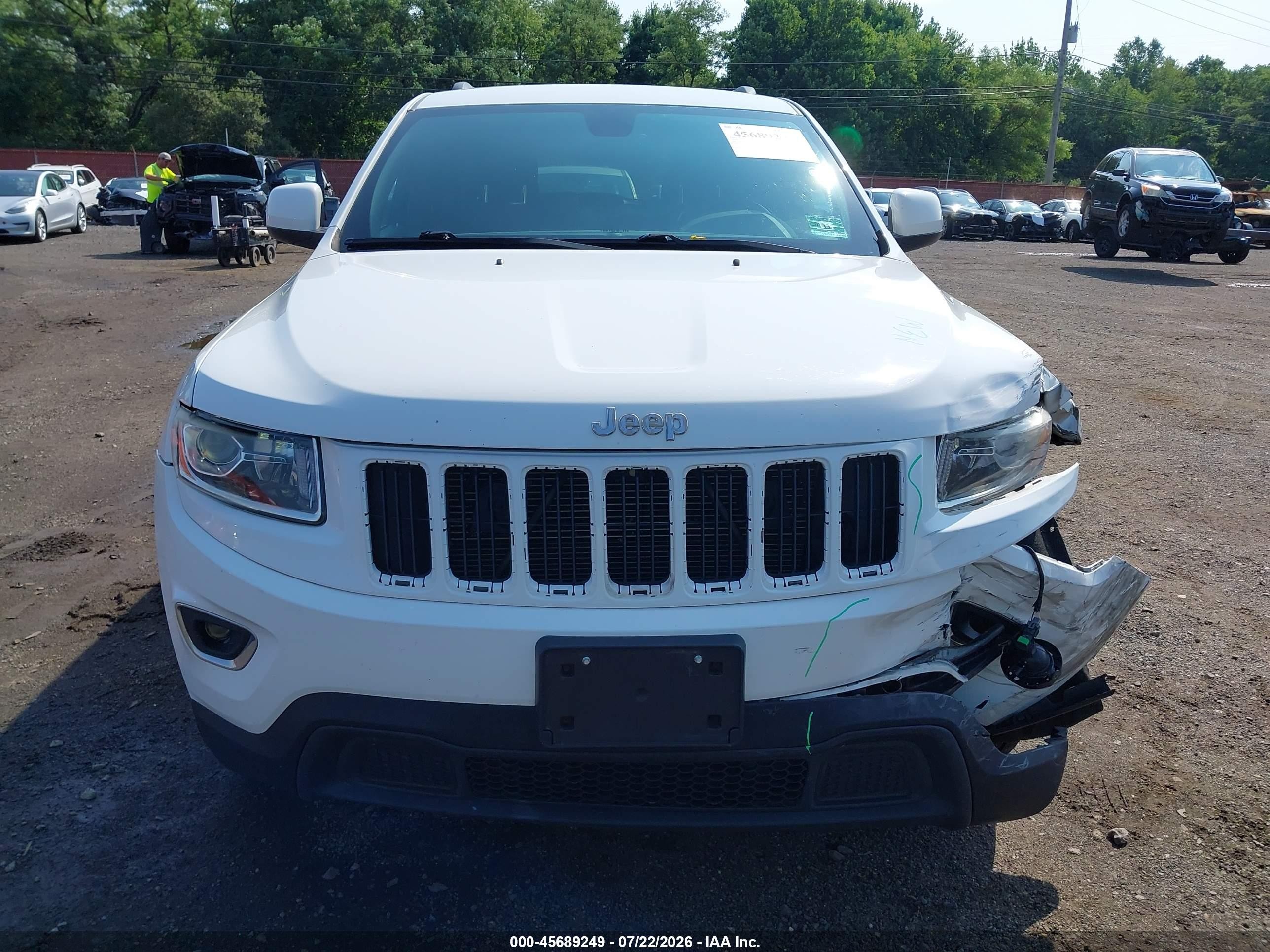2014 Jeep Grand Cherokee Laredo Белый vin: 1C4RJFAG8EC163892