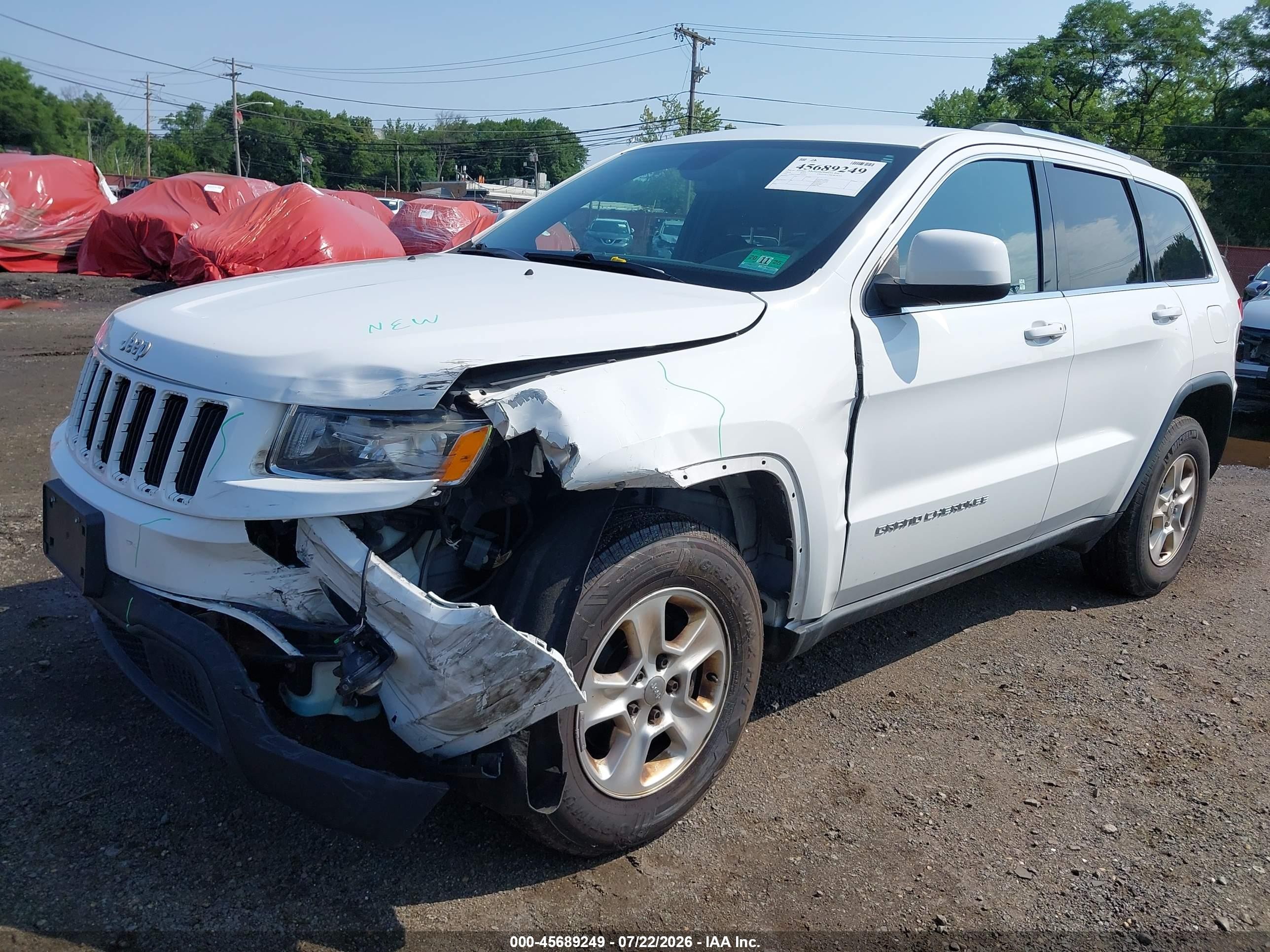 2014 Jeep Grand Cherokee Laredo Белый vin: 1C4RJFAG8EC163892