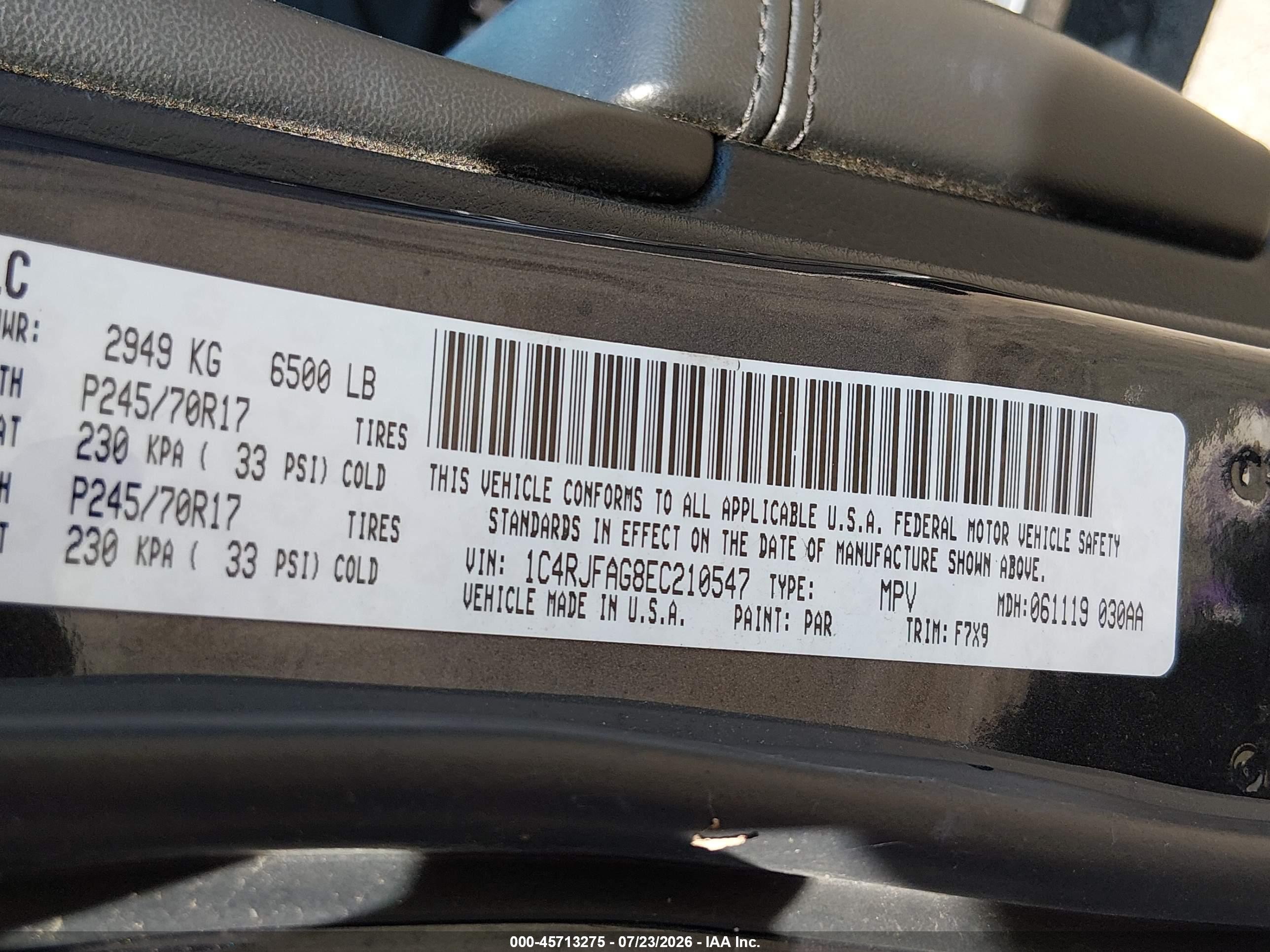 2014 Jeep Grand Cherokee Laredo Black vin: 1C4RJFAG8EC210547