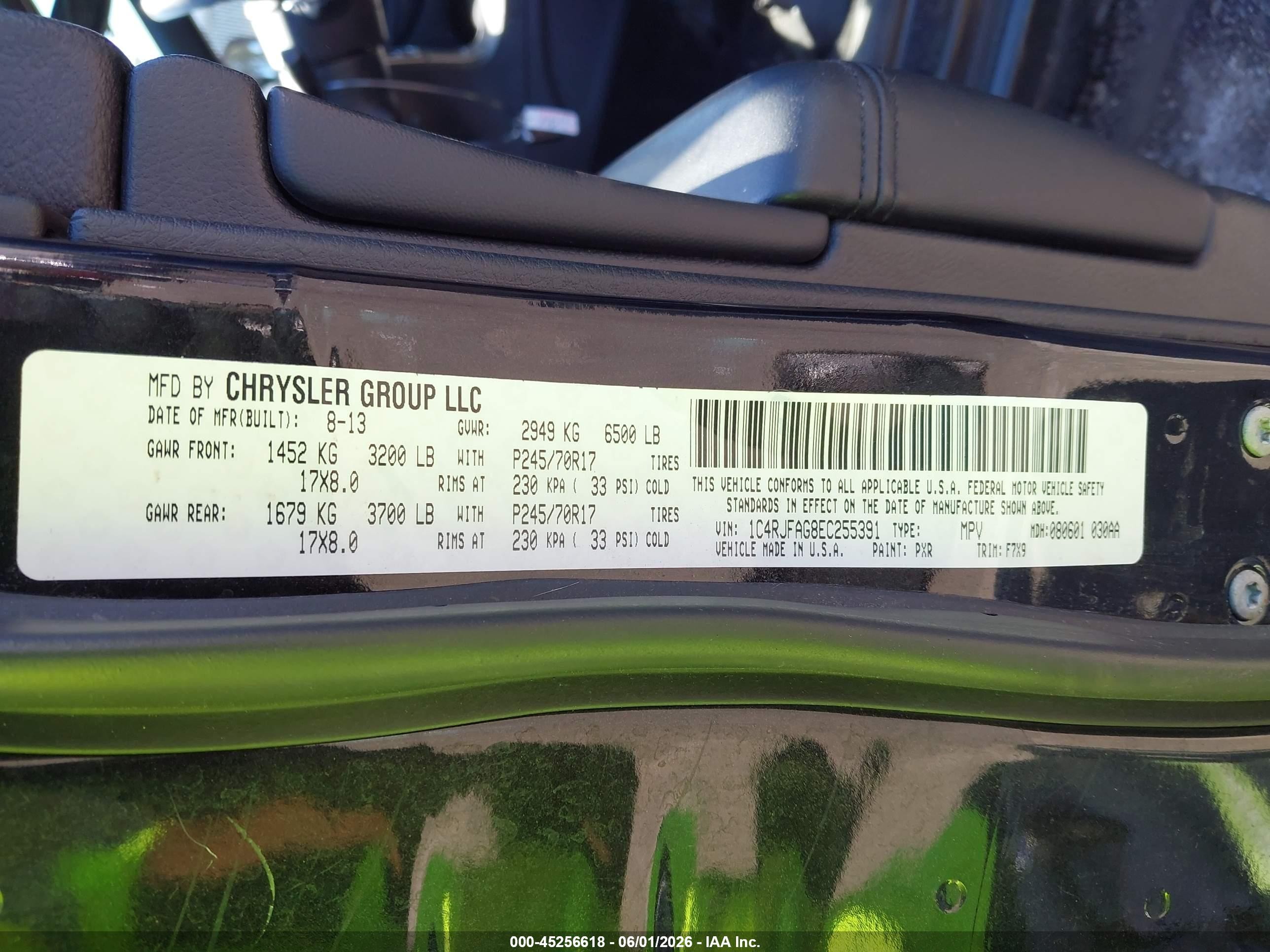 2014 Jeep Grand Cherokee Laredo Black vin: 1C4RJFAG8EC255391