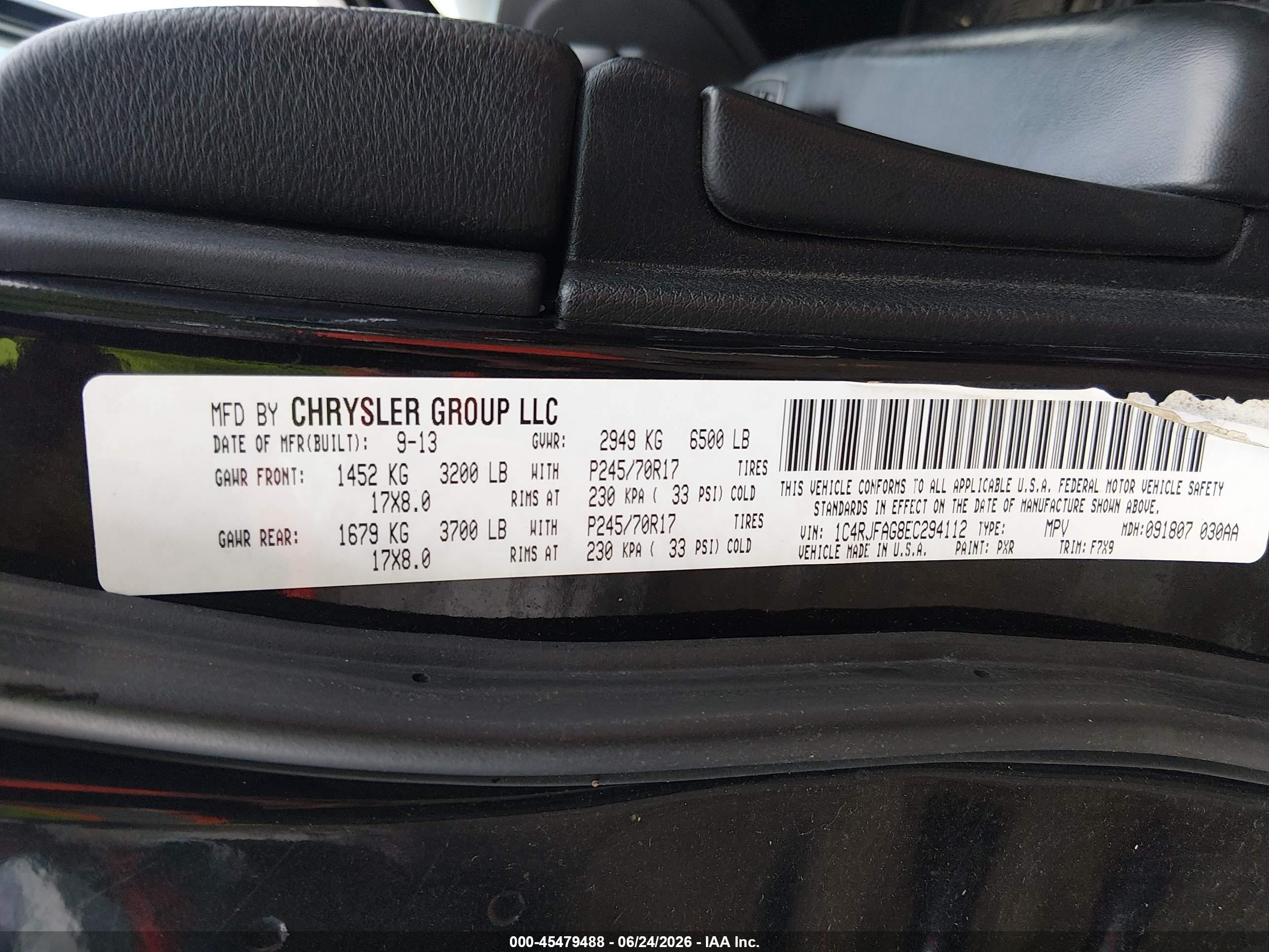 2014 Jeep Grand Cherokee Laredo Black vin: 1C4RJFAG8EC294112