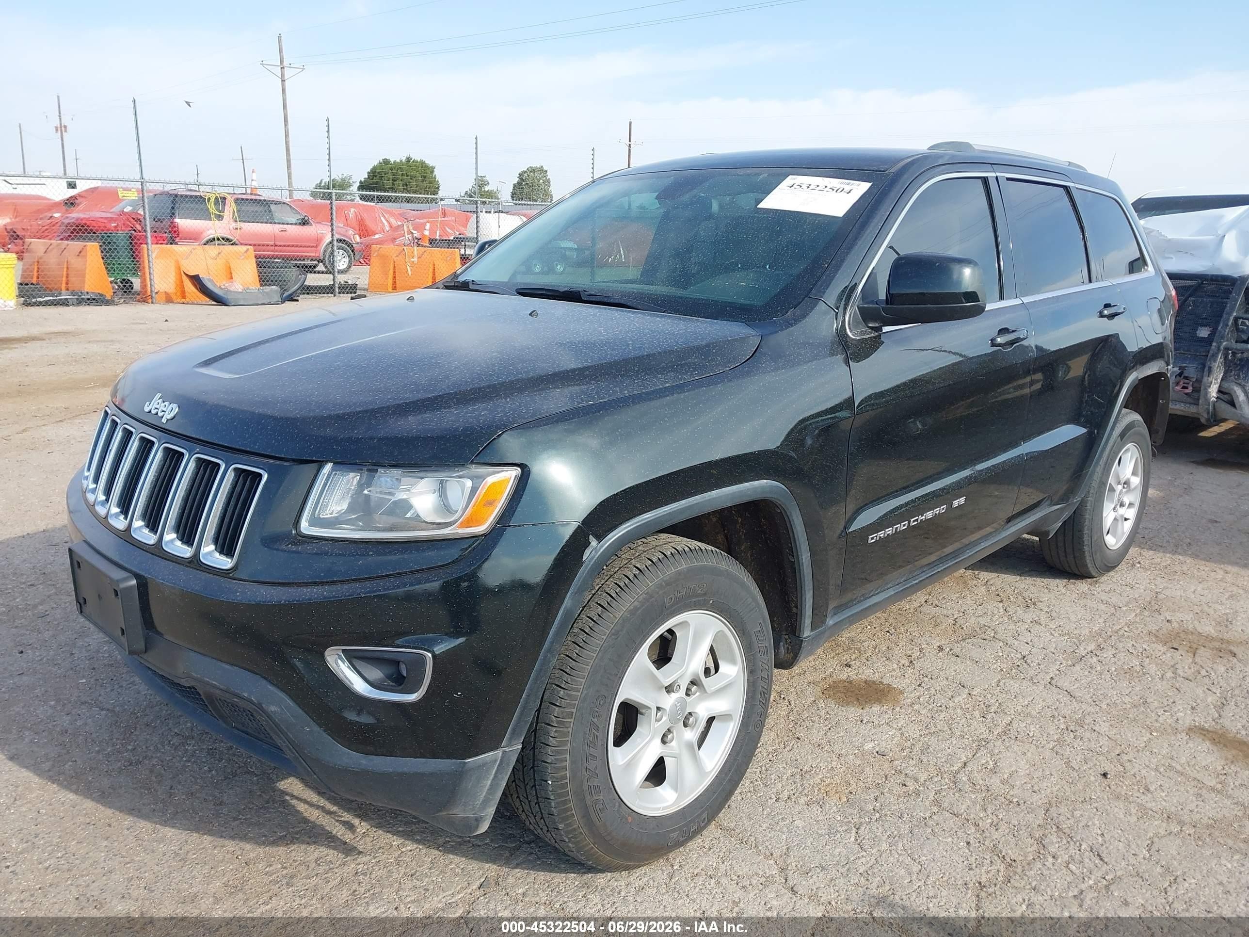2014 Jeep Grand Cherokee Laredo Black vin: 1C4RJFAG8EC406858