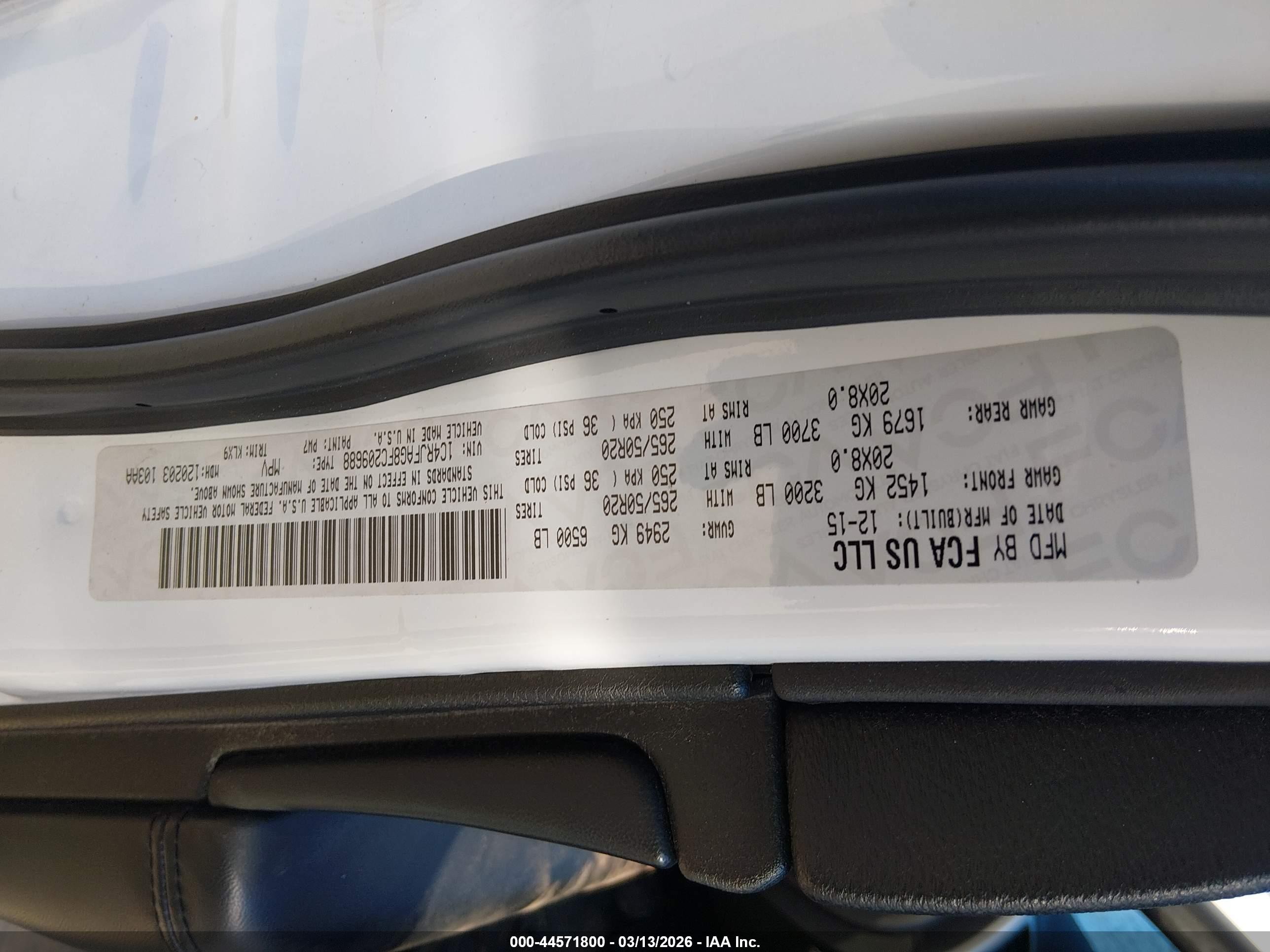 2015 Jeep Grand Cherokee Altitude White vin: 1C4RJFAG8FC209688