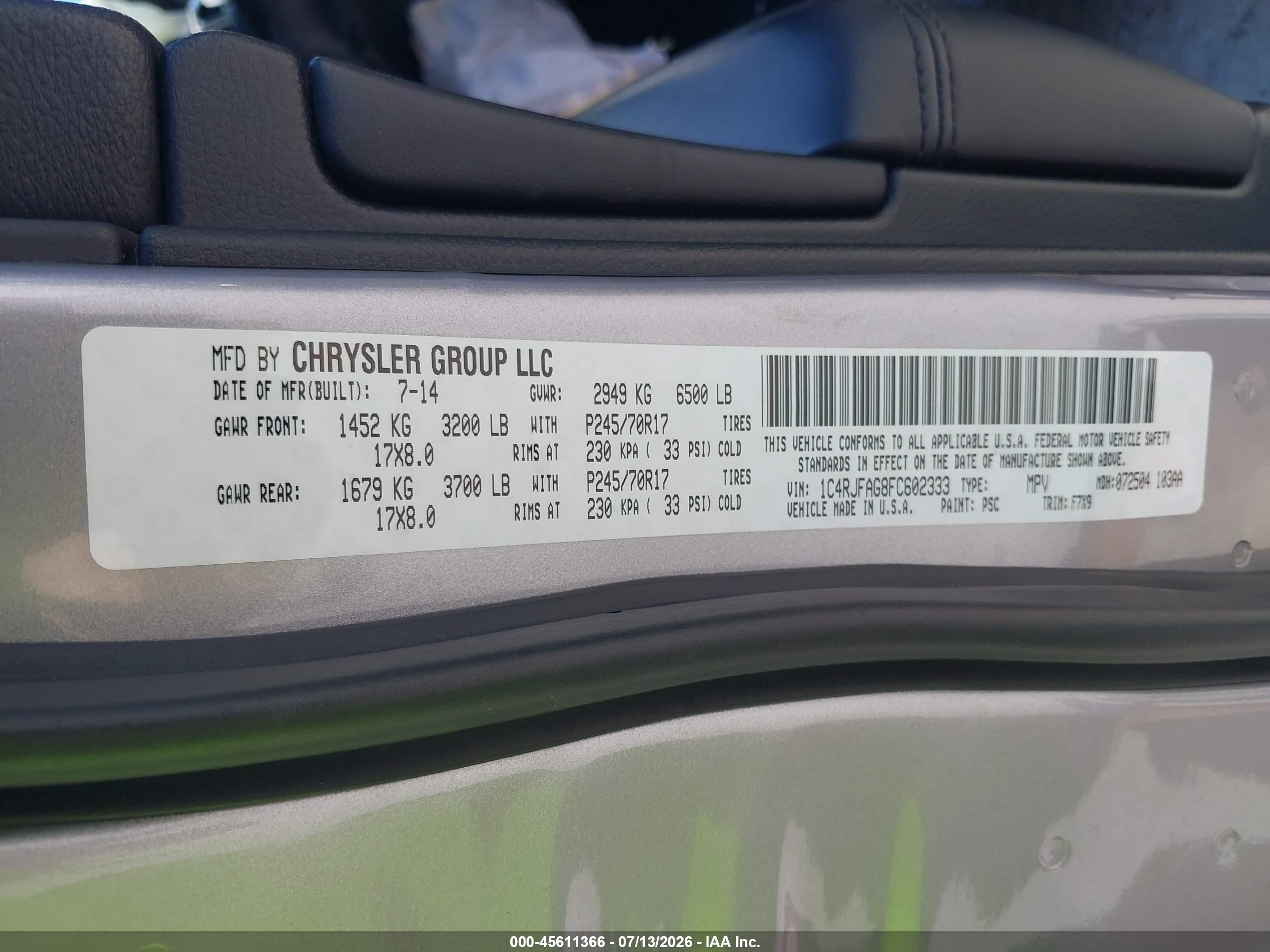 2015 Jeep Grand Cherokee Laredo Серебряный vin: 1C4RJFAG8FC602333