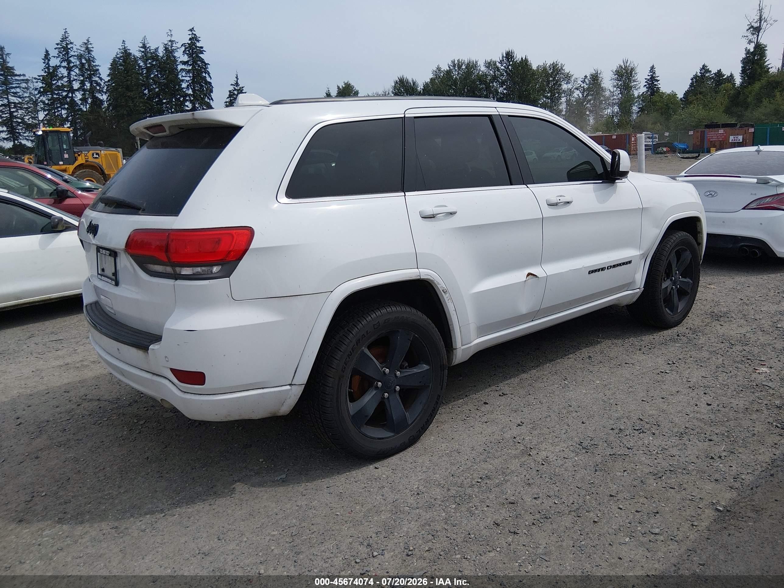 2015 Jeep Grand Cherokee Altitude White vin: 1C4RJFAG8FC834947