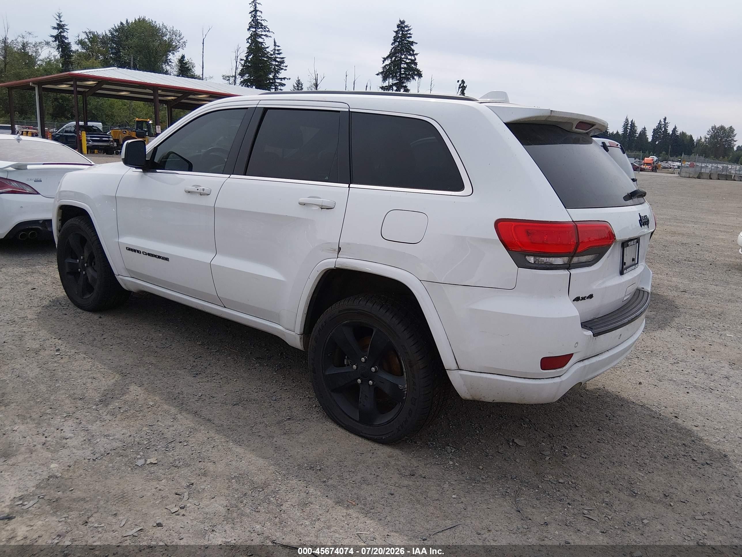 2015 Jeep Grand Cherokee Altitude White vin: 1C4RJFAG8FC834947