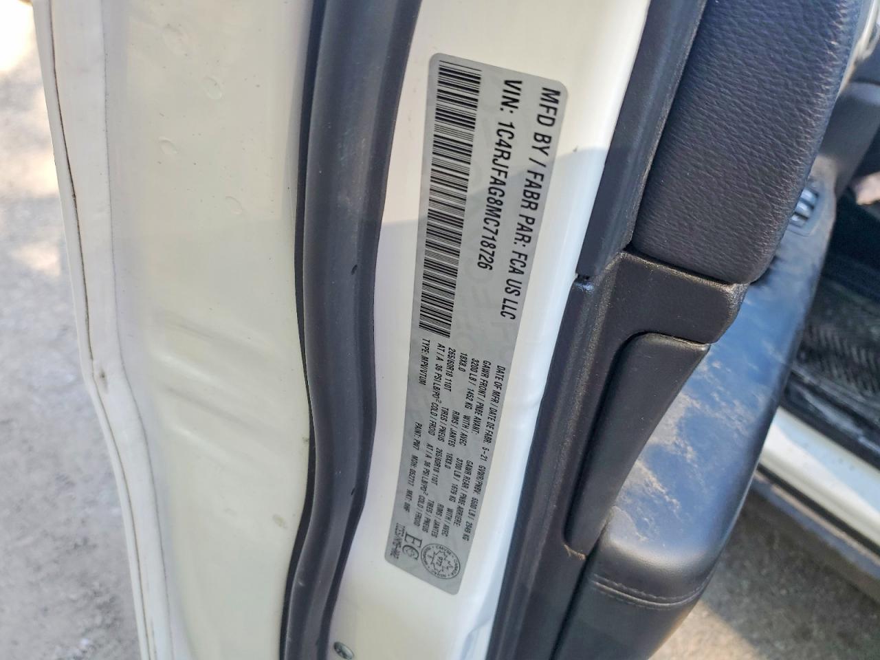 2021 Jeep Grand Cherokee Laredo Белый vin: 1C4RJFAG8MC718726