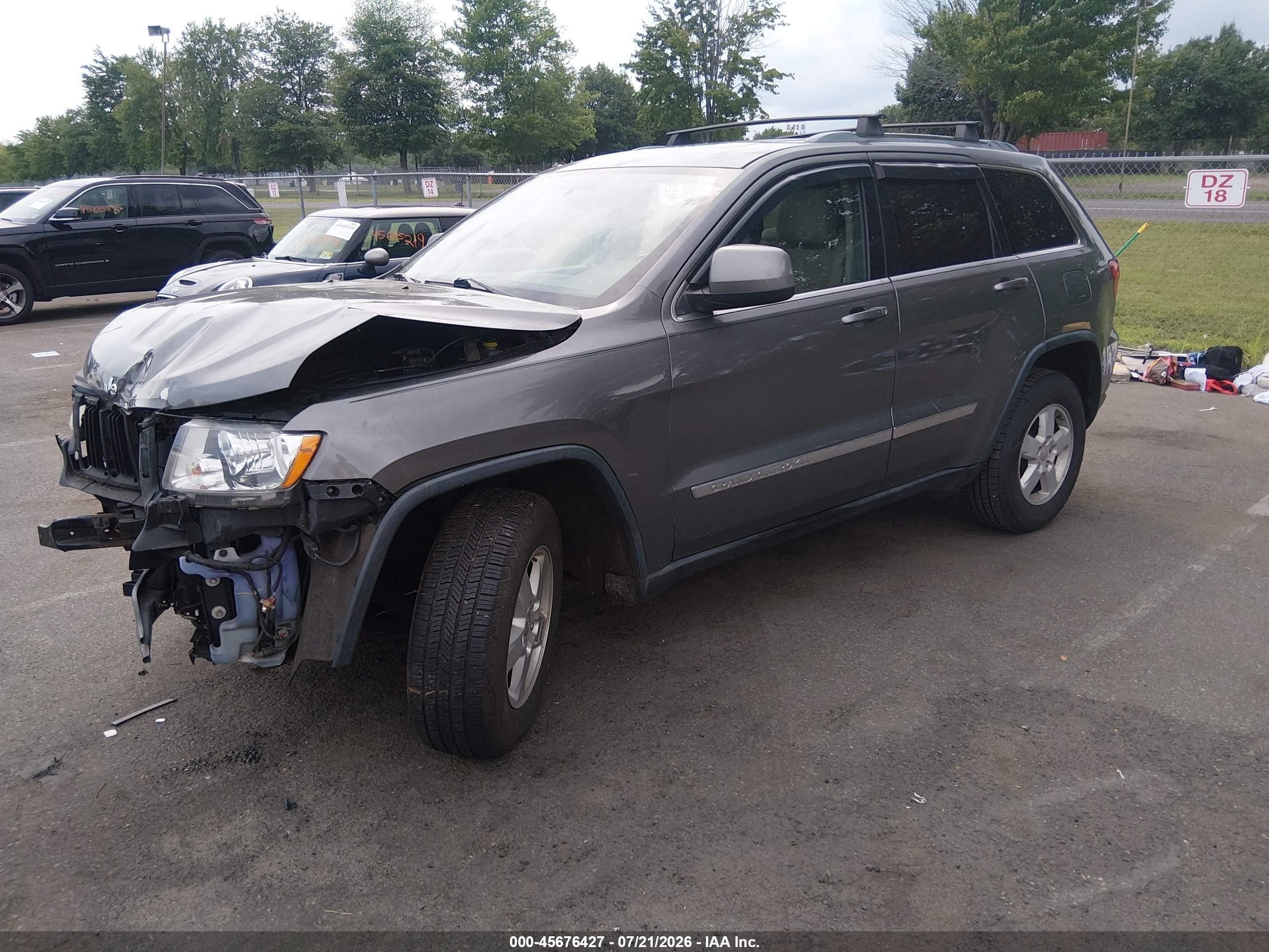 2012 Jeep Grand Cherokee Laredo Gray vin: 1C4RJFAG9CC222185