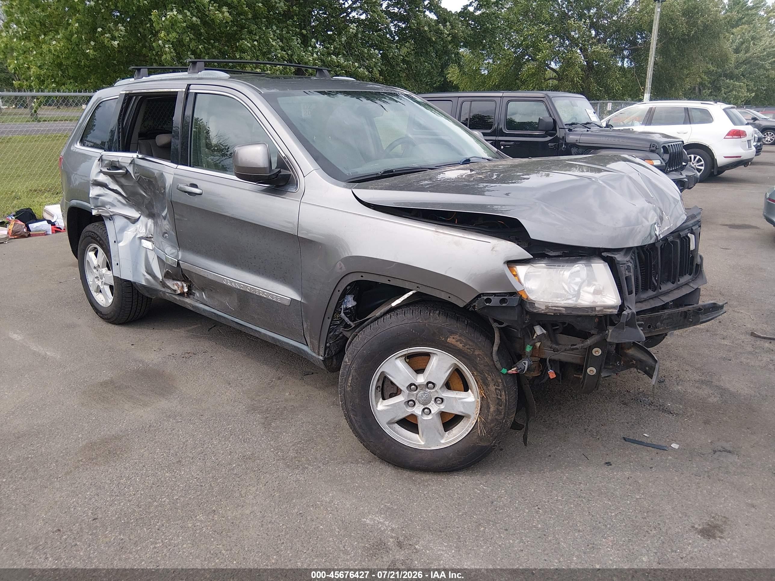 2012 Jeep Grand Cherokee Laredo Gray vin: 1C4RJFAG9CC222185