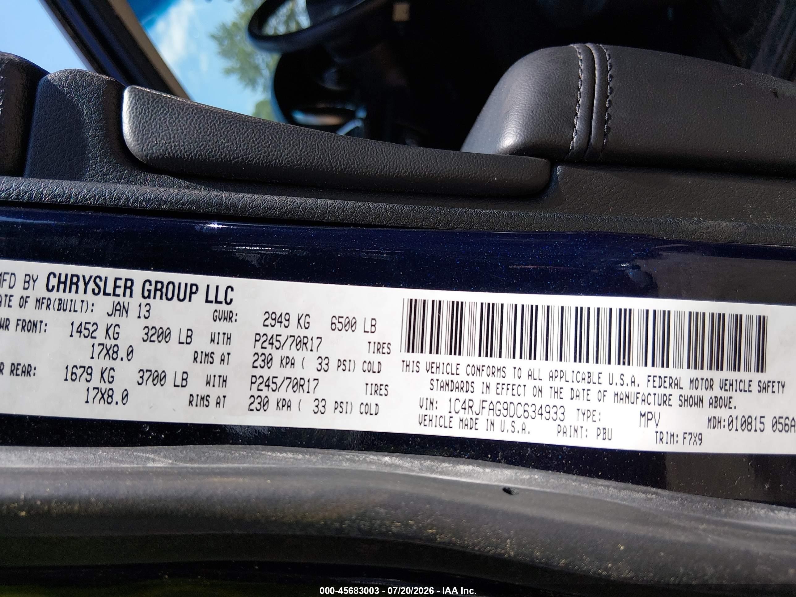 2013 Jeep Grand Cherokee Laredo Синий vin: 1C4RJFAG9DC634933