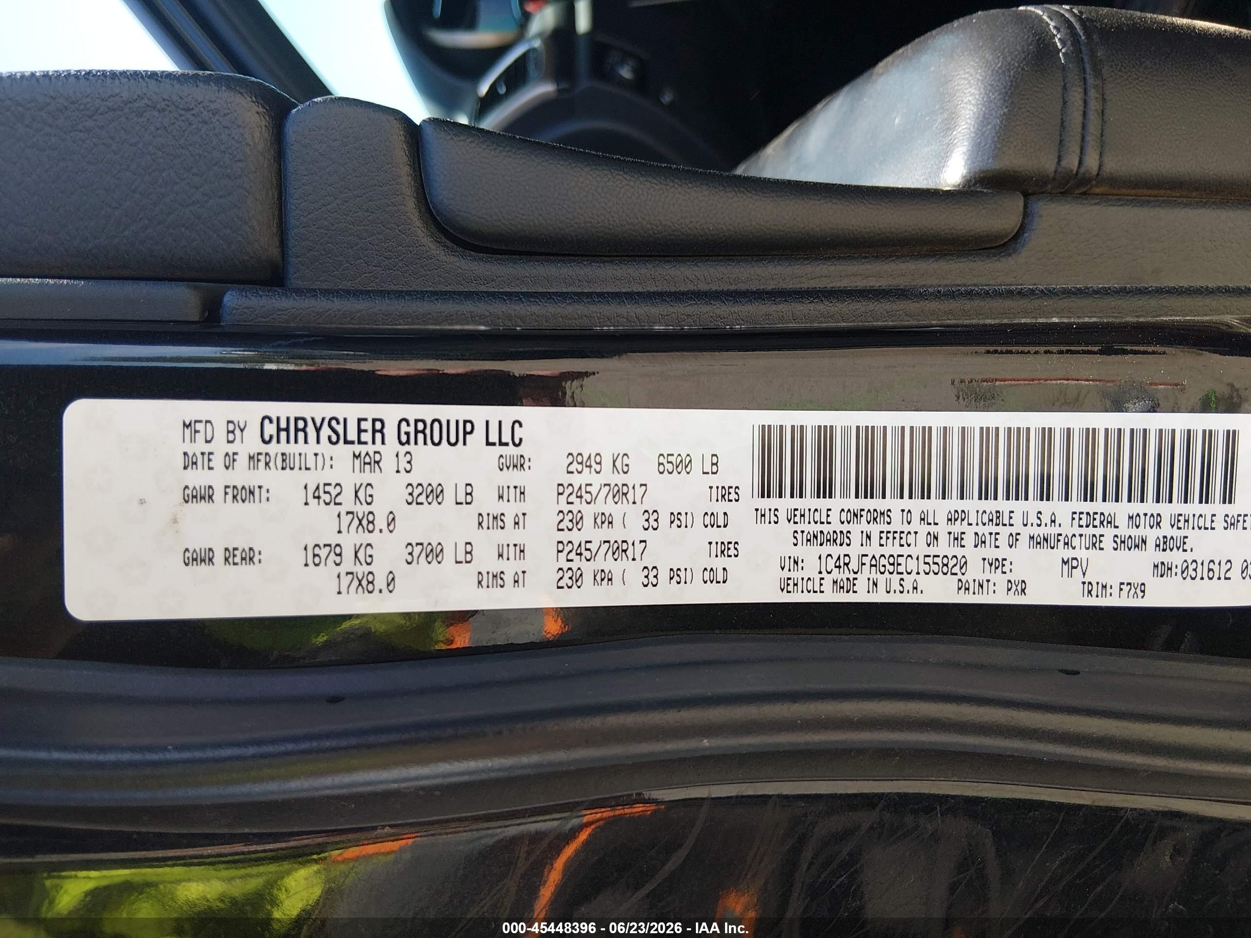 2014 Jeep Grand Cherokee Laredo Black vin: 1C4RJFAG9EC155820