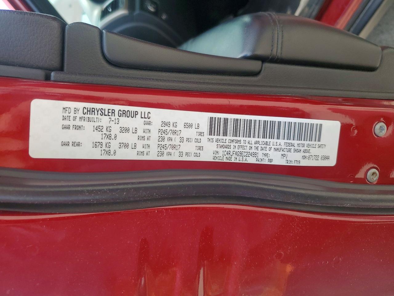 2014 Jeep Grand Cherokee Laredo Red vin: 1C4RJFAG9EC224991