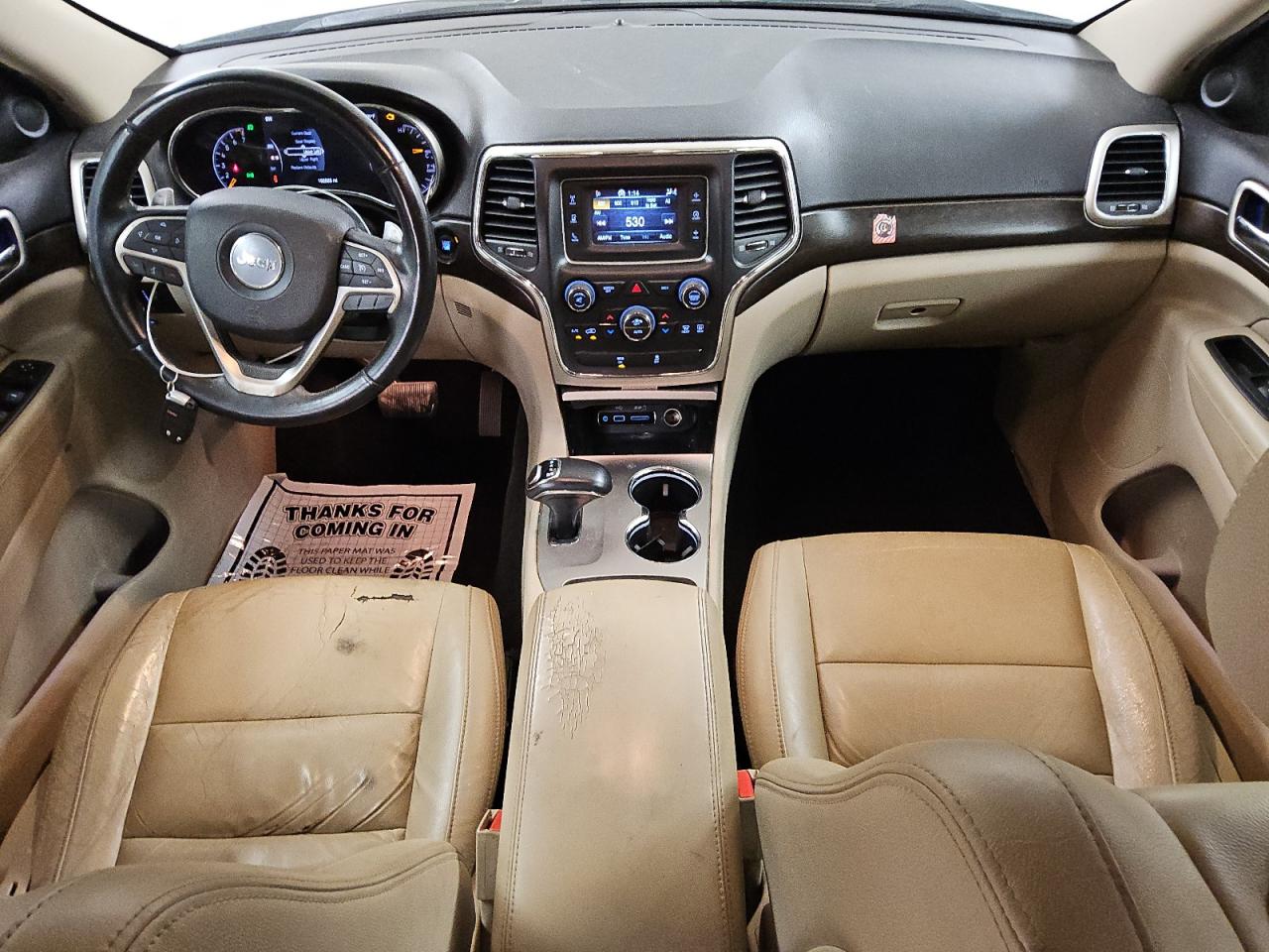 2014 Jeep Grand Cherokee Laredo Silver vin: 1C4RJFAG9EC310611 Damage: Left Front Seat, Worn, Replacement Required